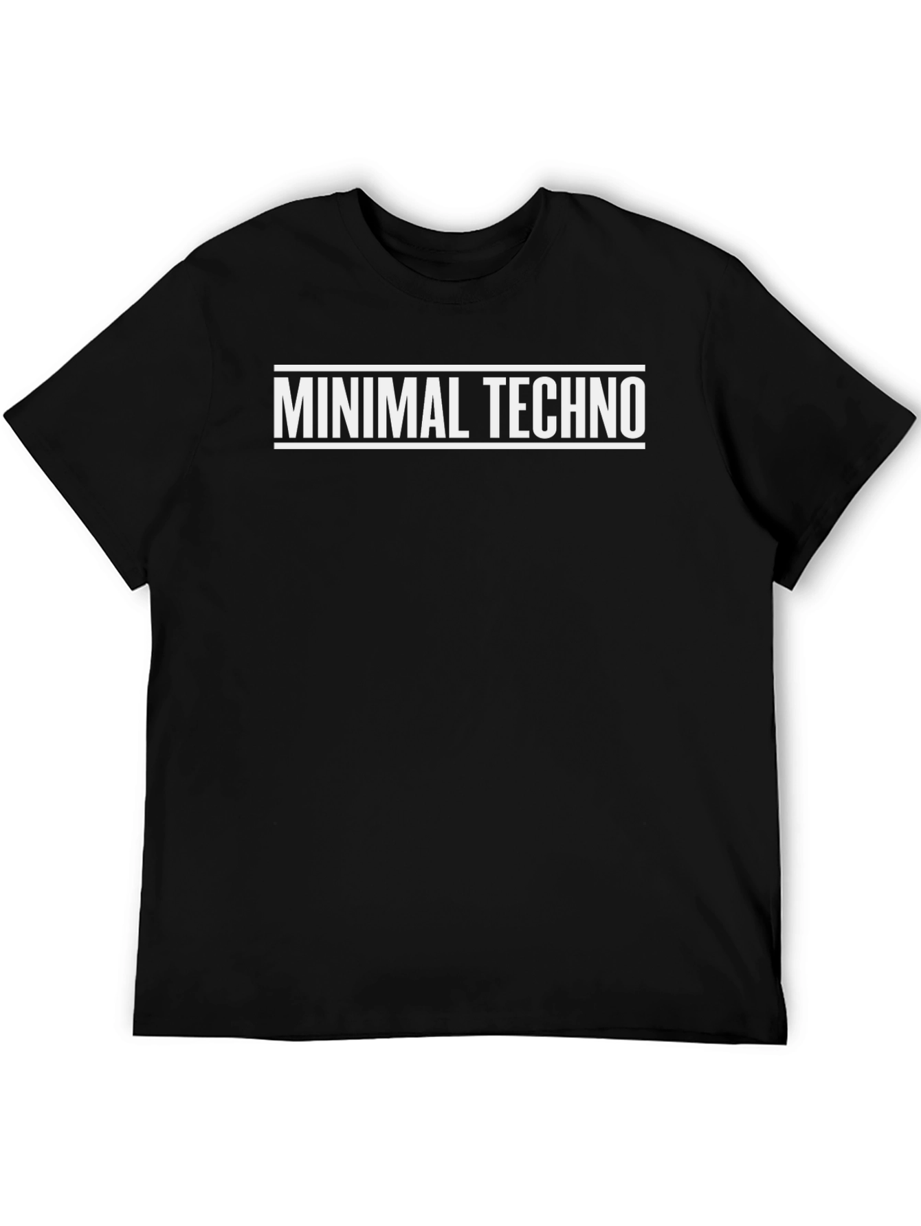 Minimal Techno Graphic Tee - Black Cotton T-Shirt