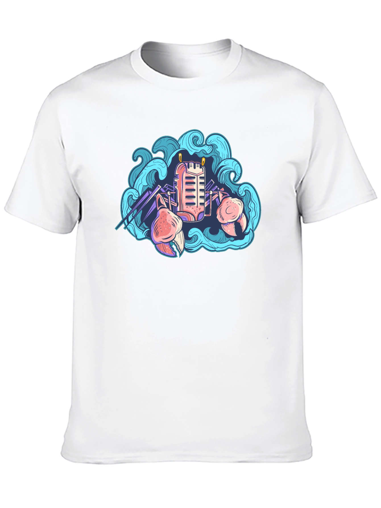Retro Crab Tee - Coastal Synthwave