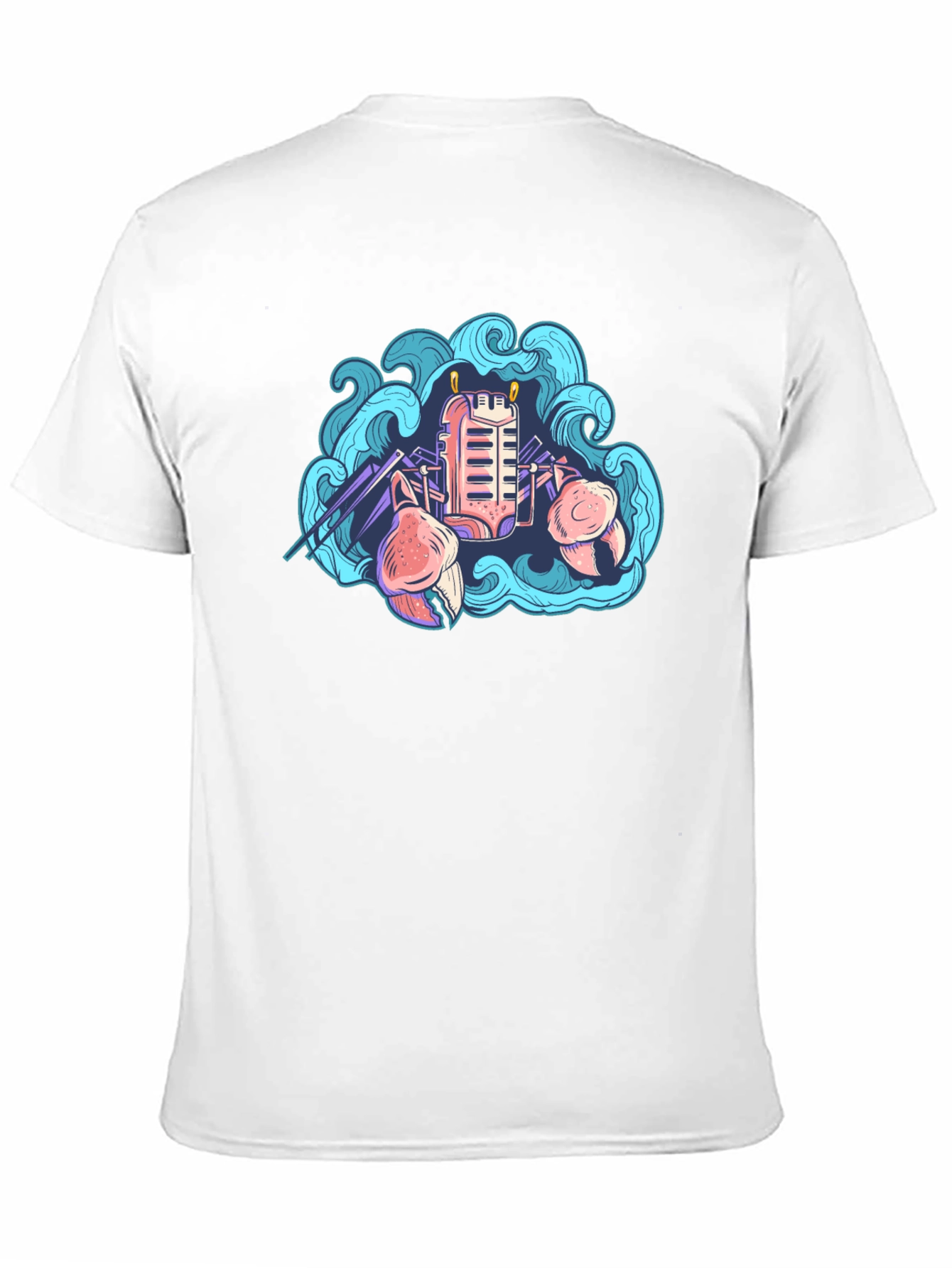 Retro Crab Tee - Coastal Synthwave