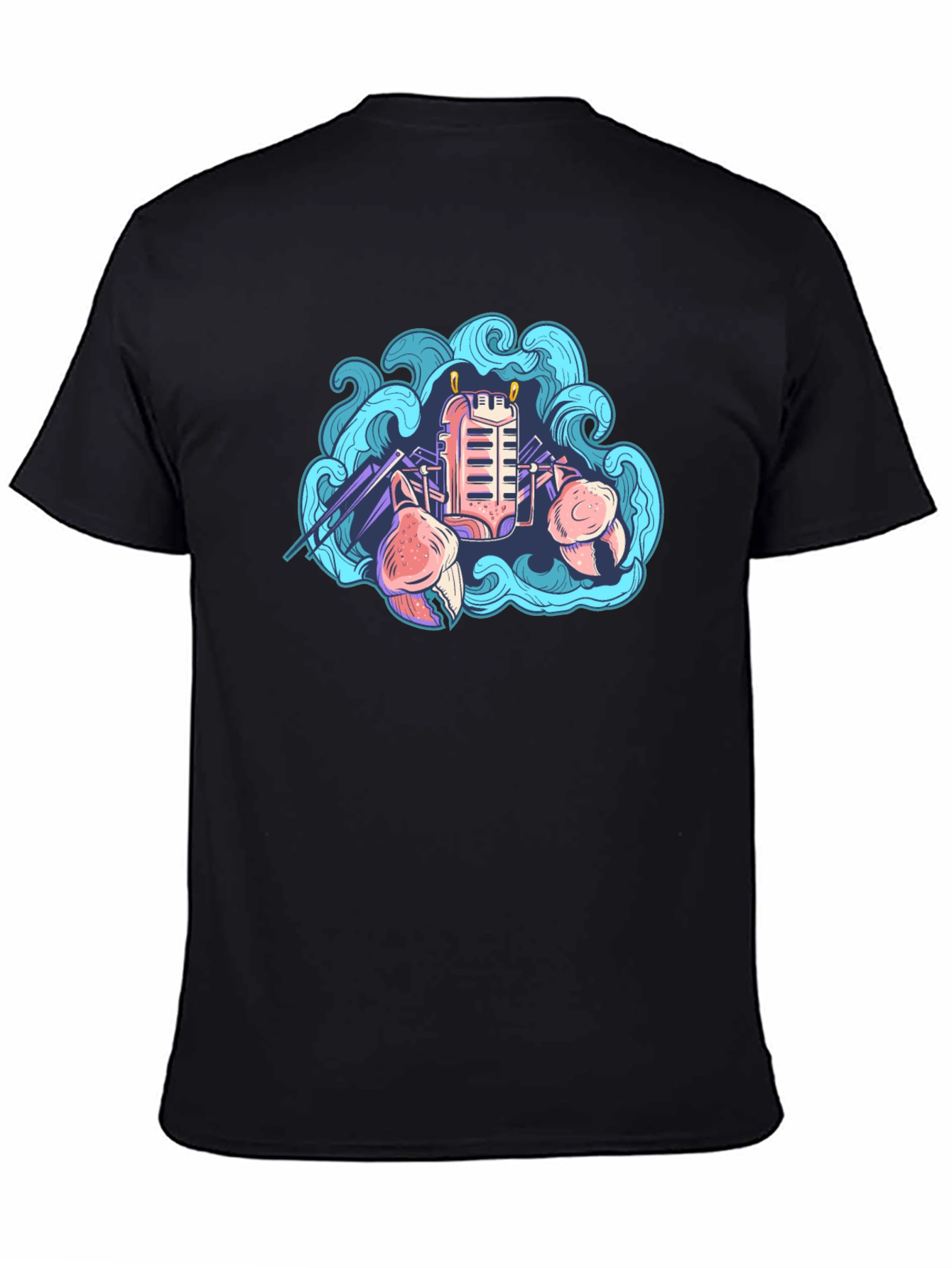 Retro Crab Tee - Coastal Synthwave