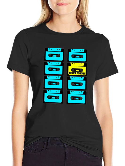 Retro Cassette Tape T-Shirt - Never Forget Graphic Tee