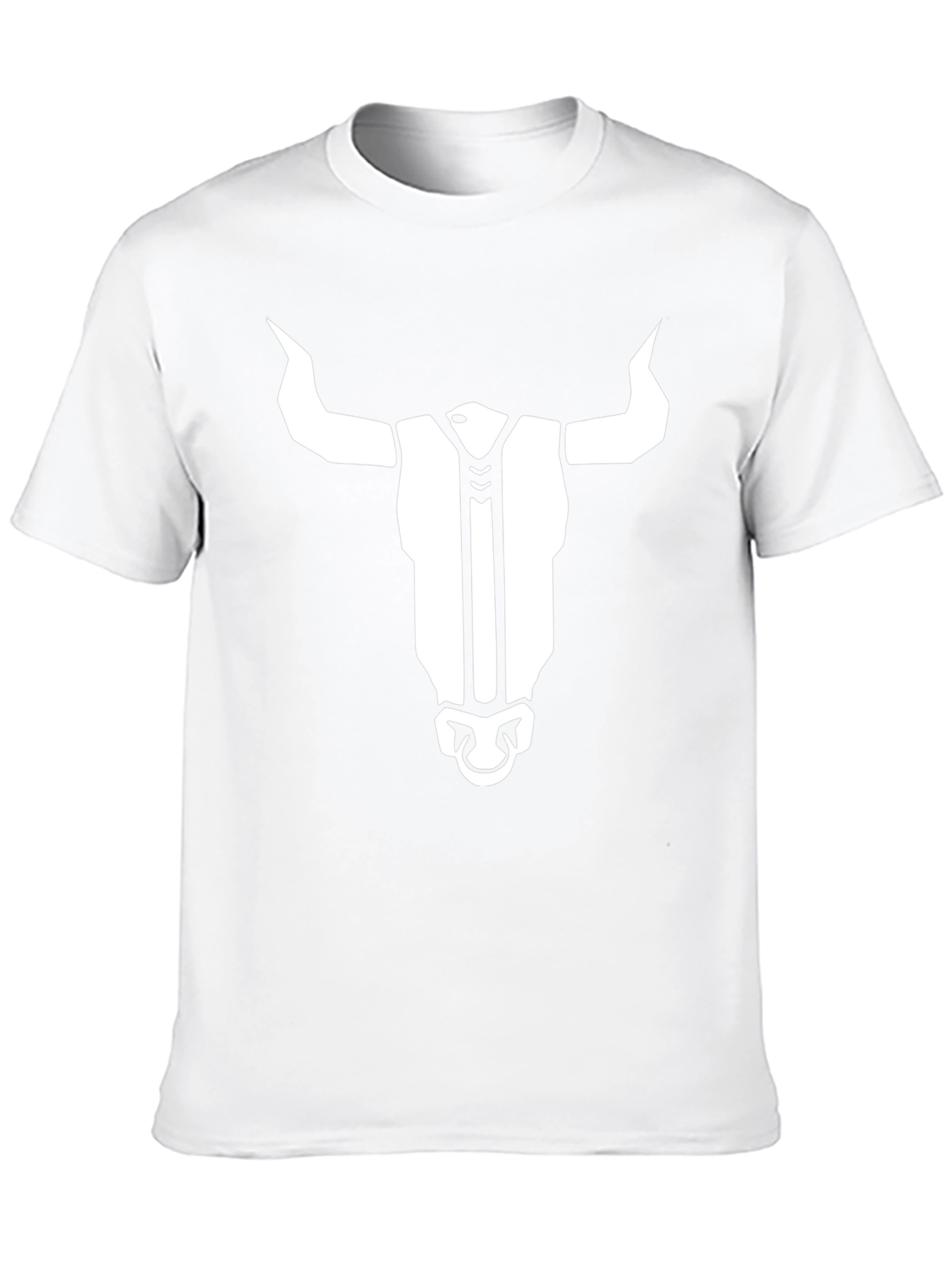 Black T-Shirt with Bull Head Graphic Print