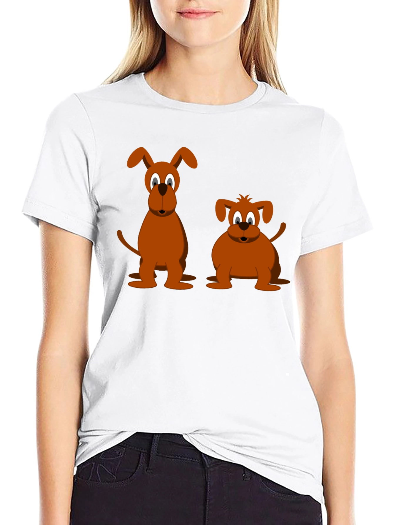 Two Cartoon Dogs T-Shirt – Cute Dog Lover Graphic Tee Gift