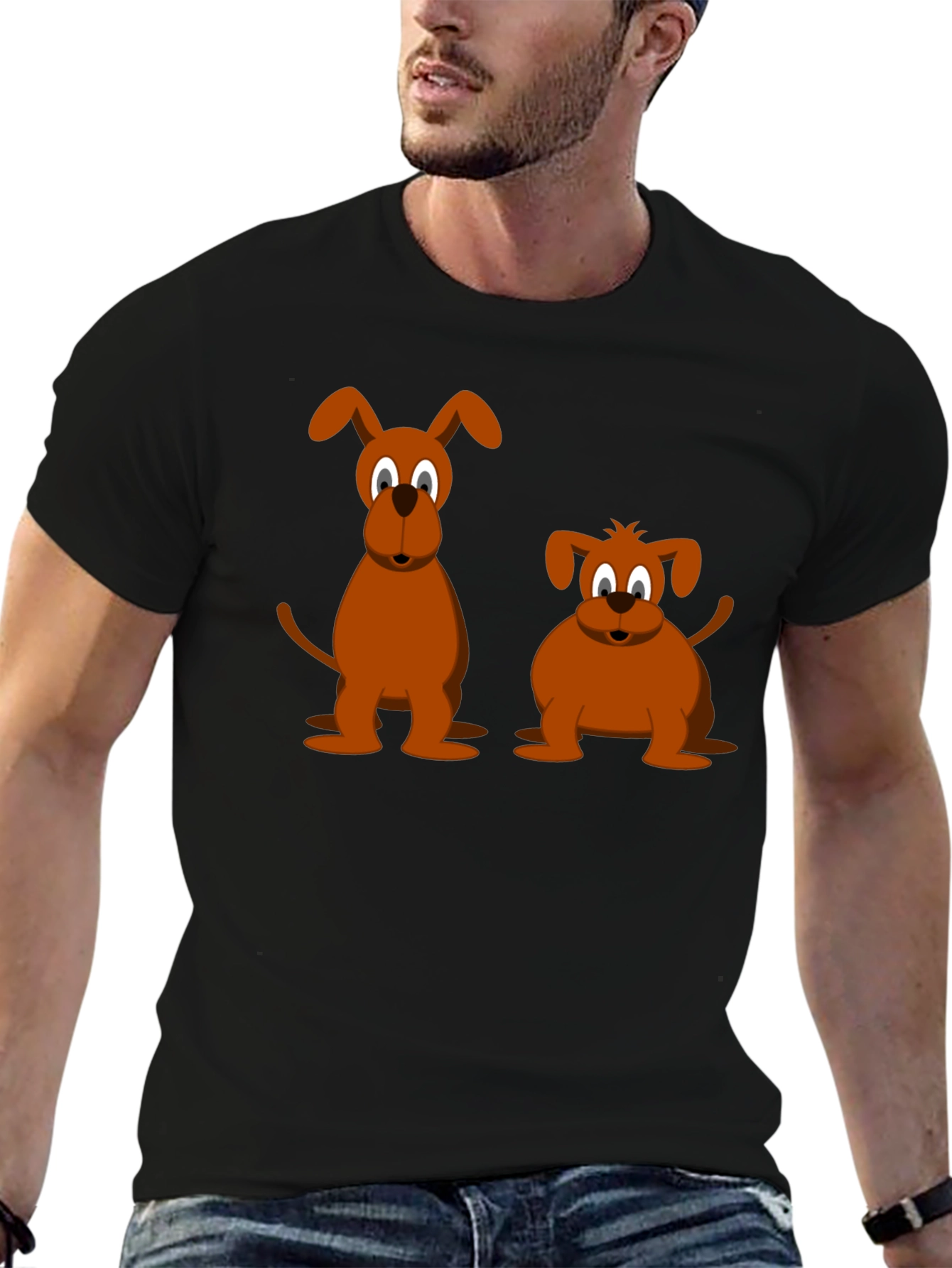 Two Cartoon Dogs T-Shirt – Cute Dog Lover Graphic Tee Gift