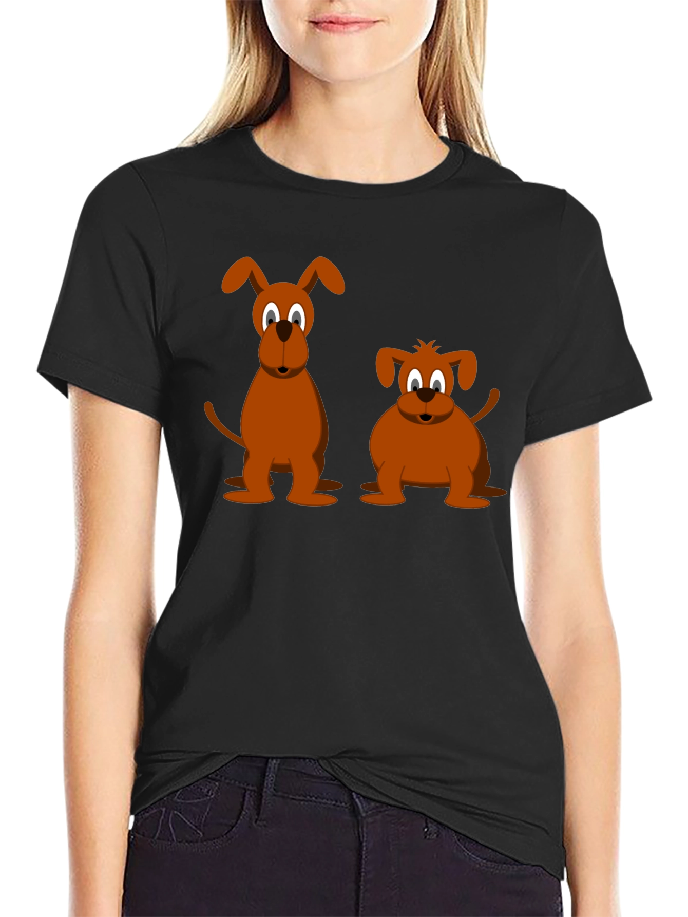 Two Cartoon Dogs T-Shirt – Cute Dog Lover Graphic Tee Gift