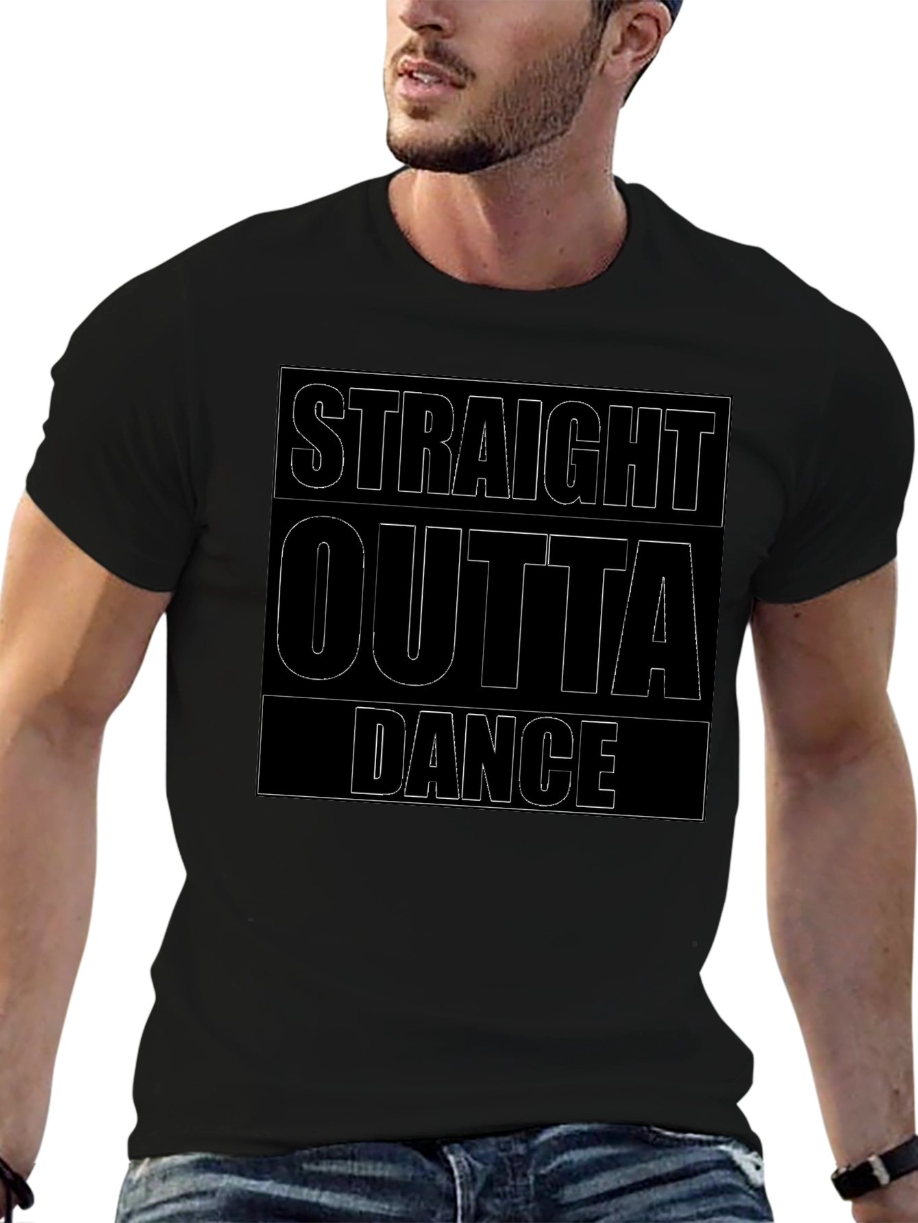 Straight Outta Dance T-Shirt - Black Crew Neck
