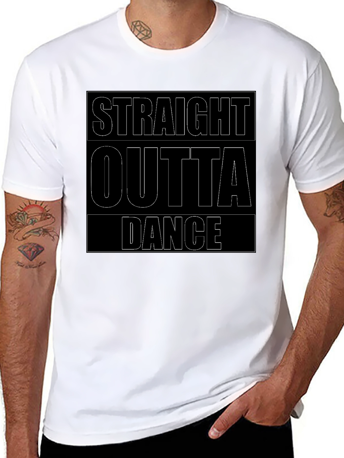 Straight Outta Dance T-Shirt - Black Crew Neck