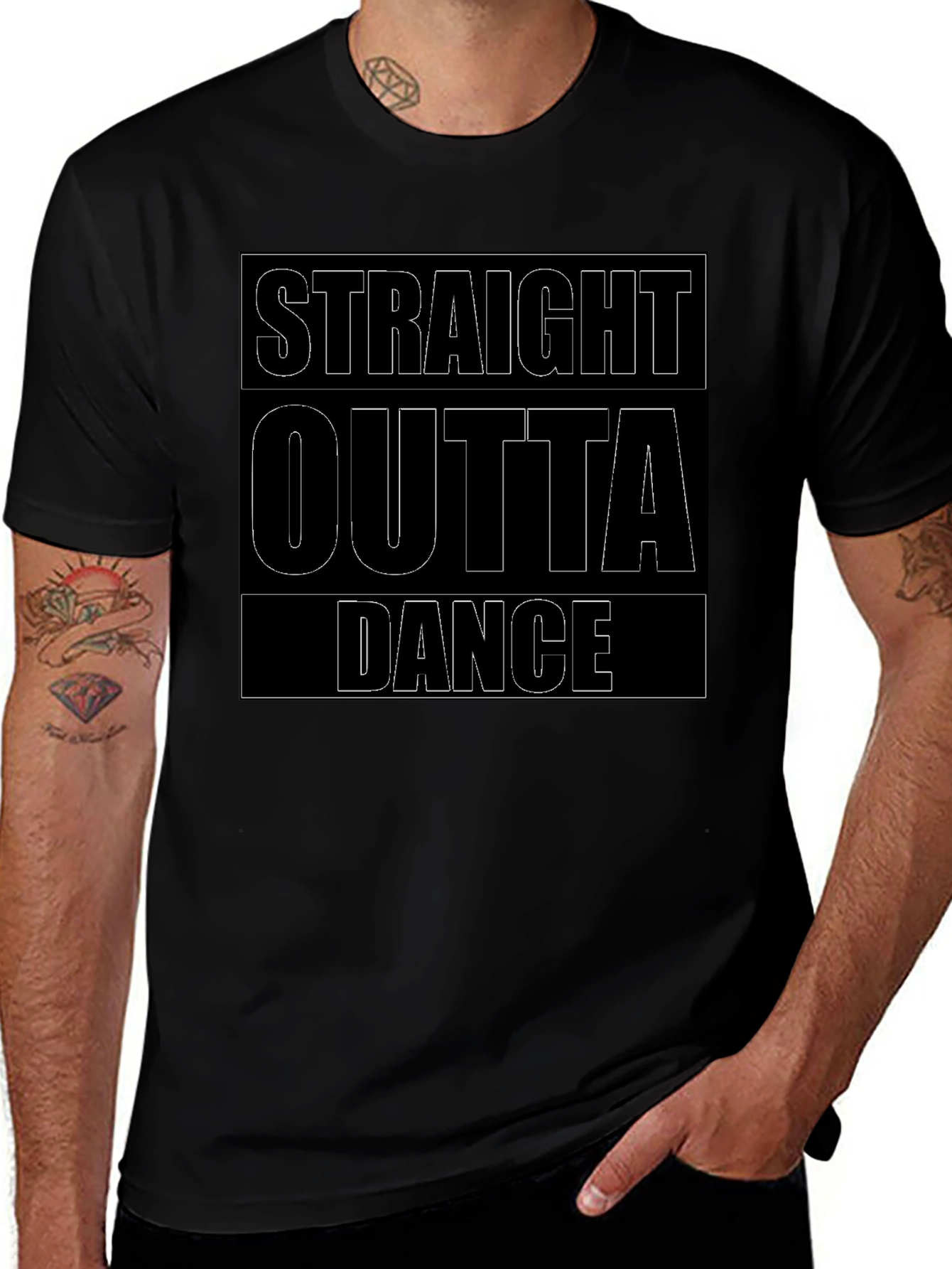 Straight Outta Dance T-Shirt - Black Crew Neck