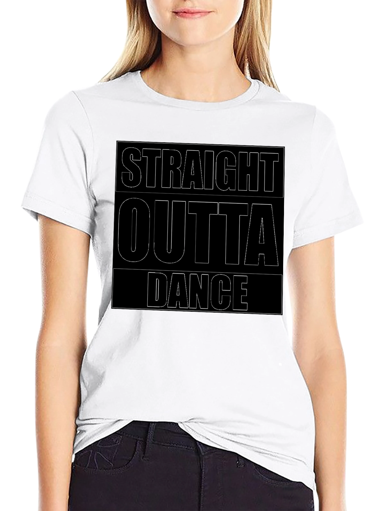 Straight Outta Dance T-Shirt - Black Crew Neck