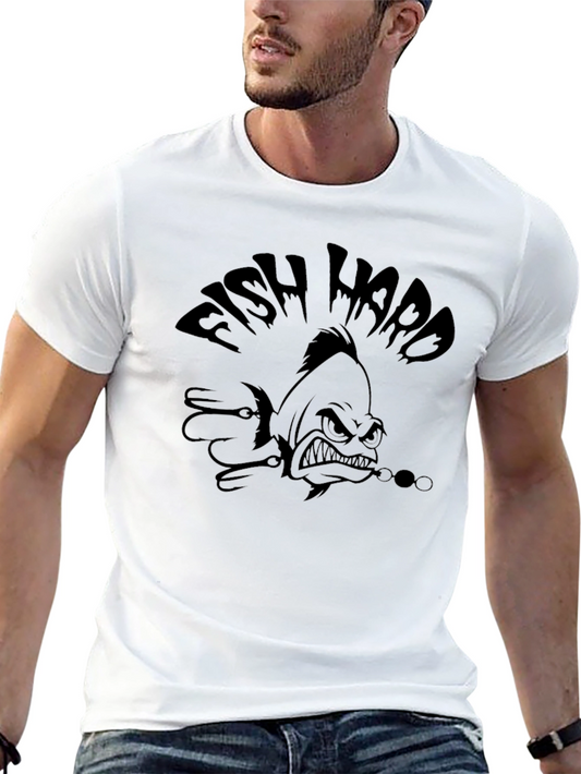 Fish Hard Graphic Print T-Shirt