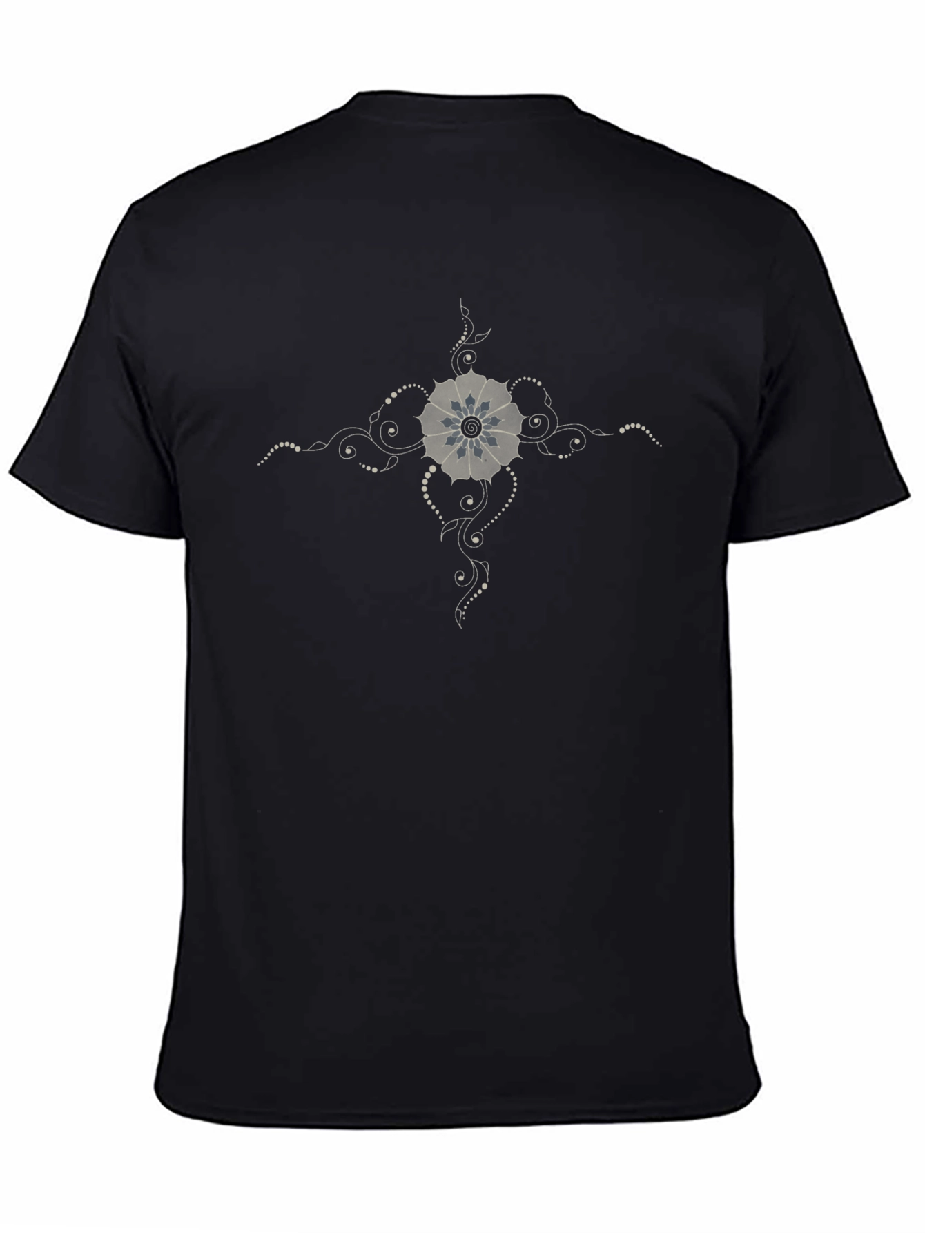 Stylish Black T-Shirt with Floral Graphic Print