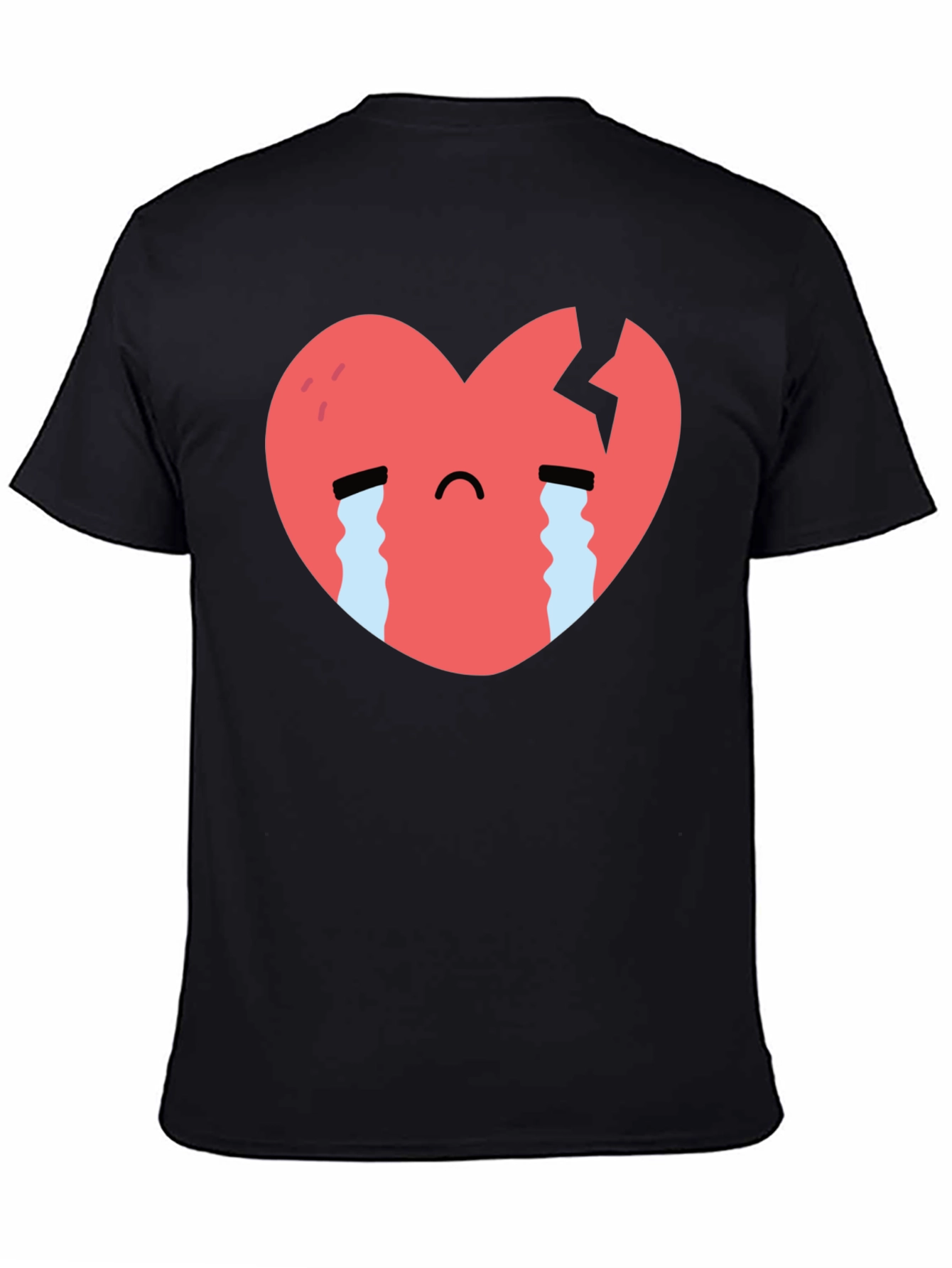 Sad Heart Graphic Black T-Shirt