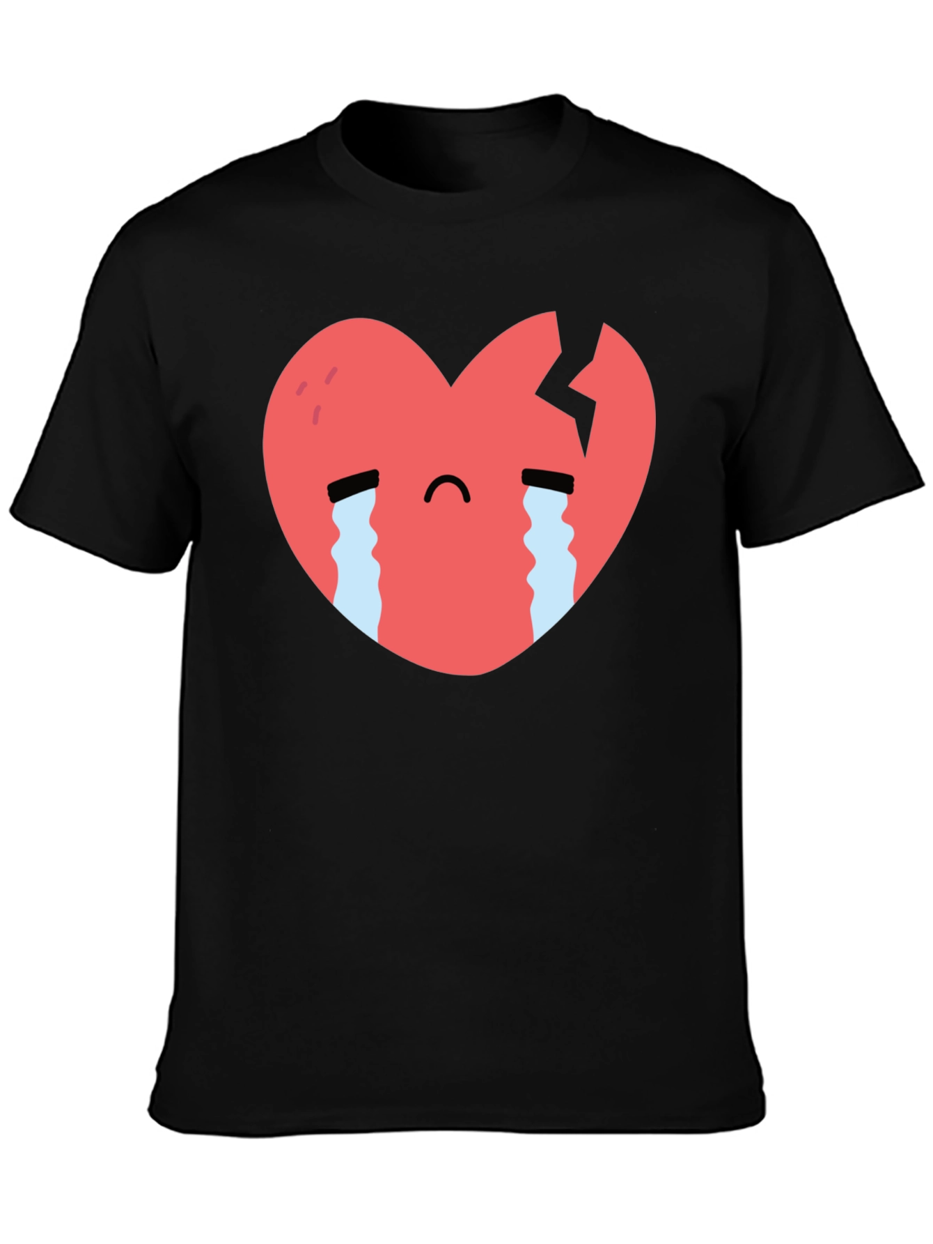 Sad Heart Graphic Black T-Shirt