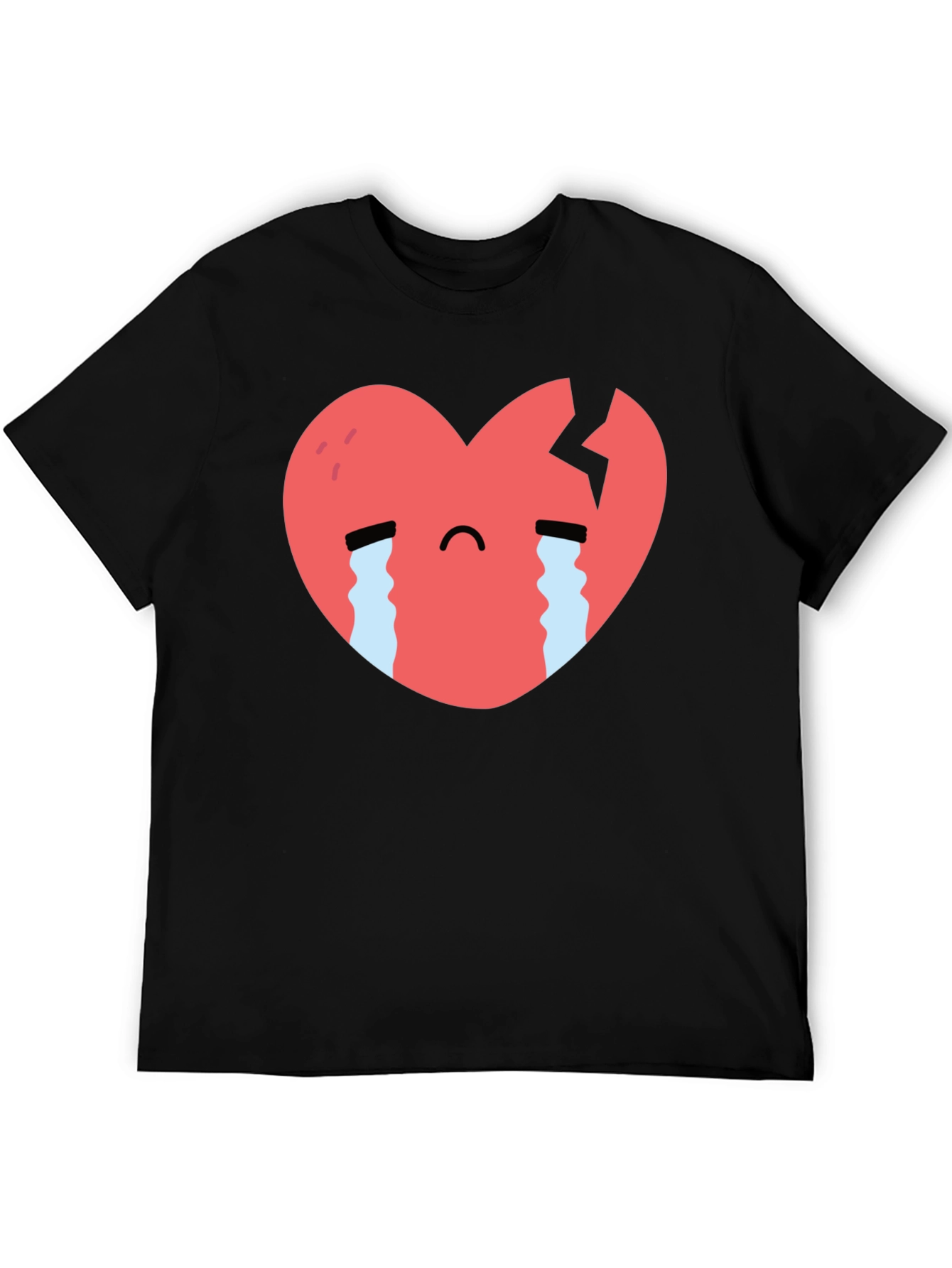 Sad Heart Graphic Black T-Shirt