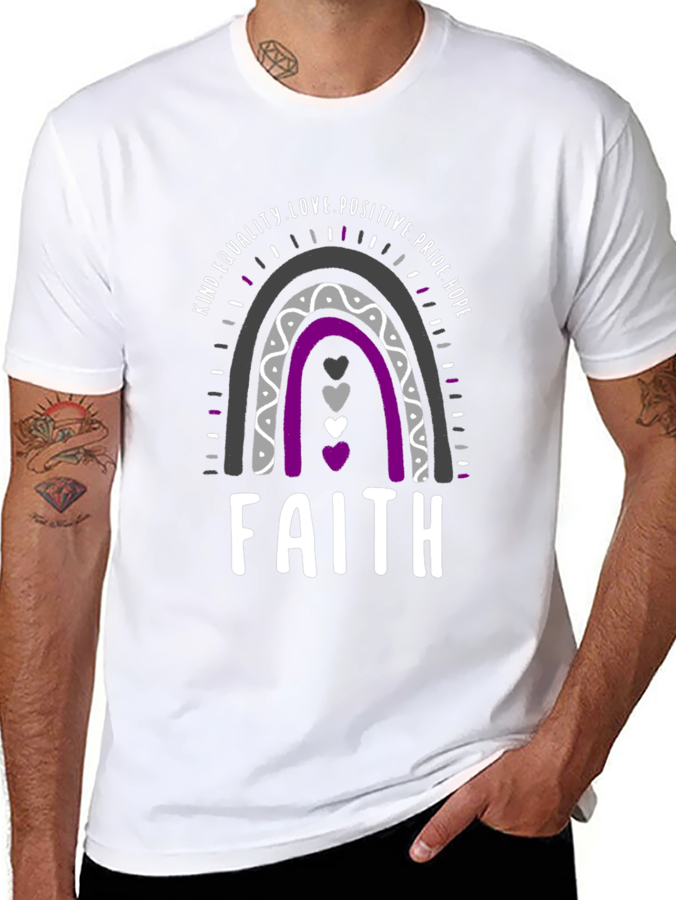 Faith LGBTQ+ Pride T-Shirt - Rainbow Design