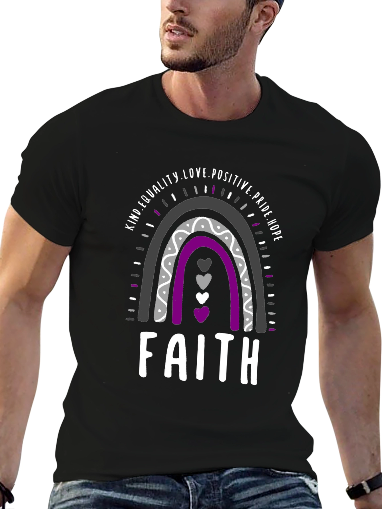 Faith LGBTQ+ Pride T-Shirt - Rainbow Design