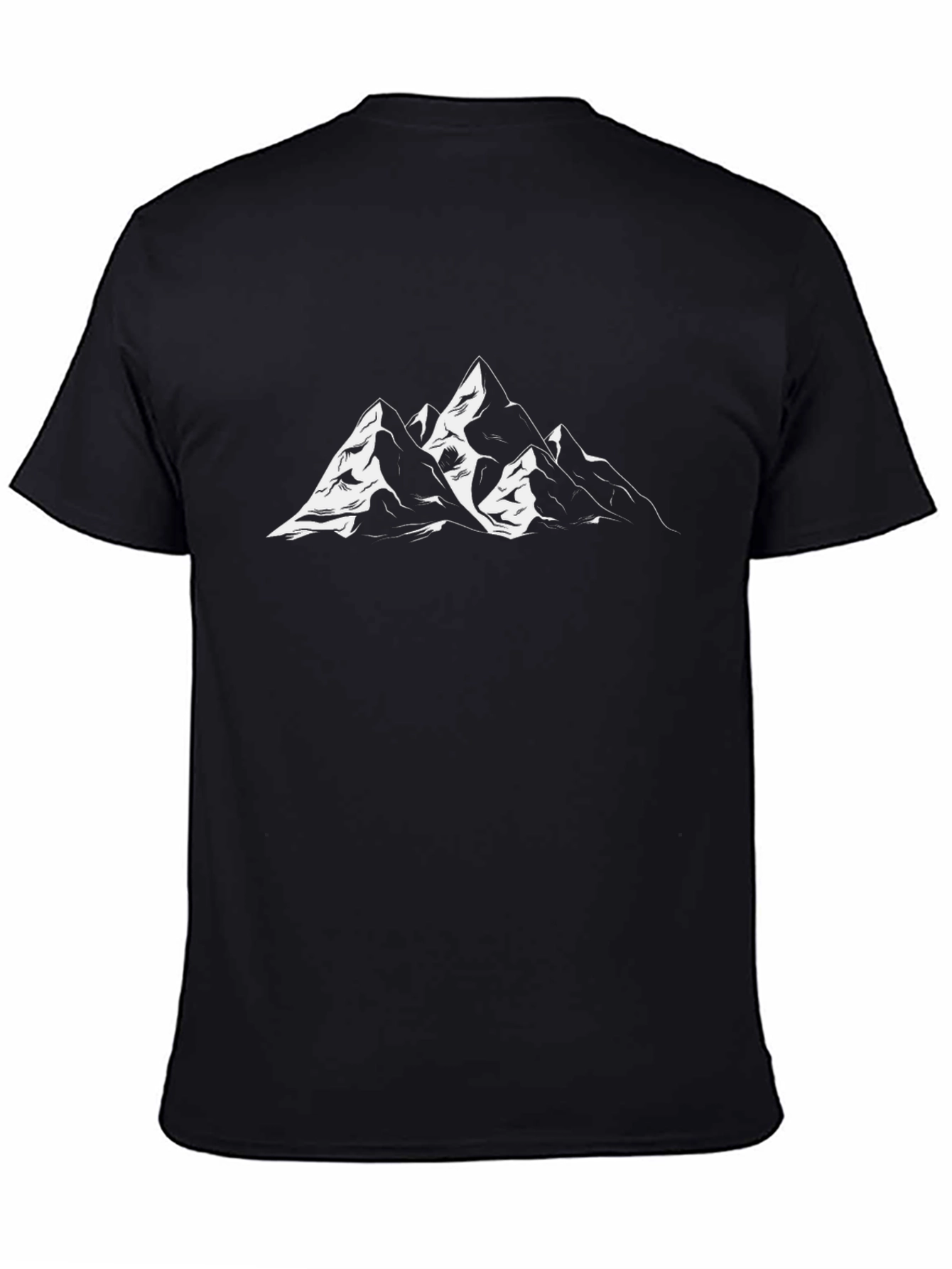 Black T-Shirt with Mountain Design