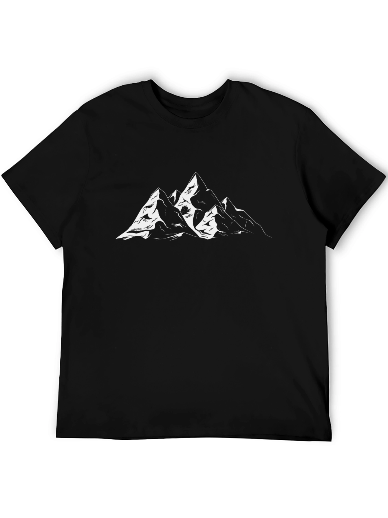 Black T-Shirt with Mountain Design