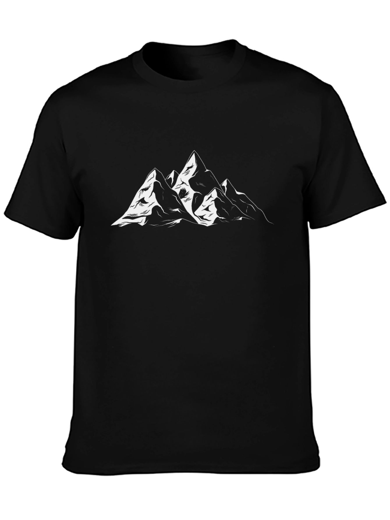 Black T-Shirt with Mountain Design