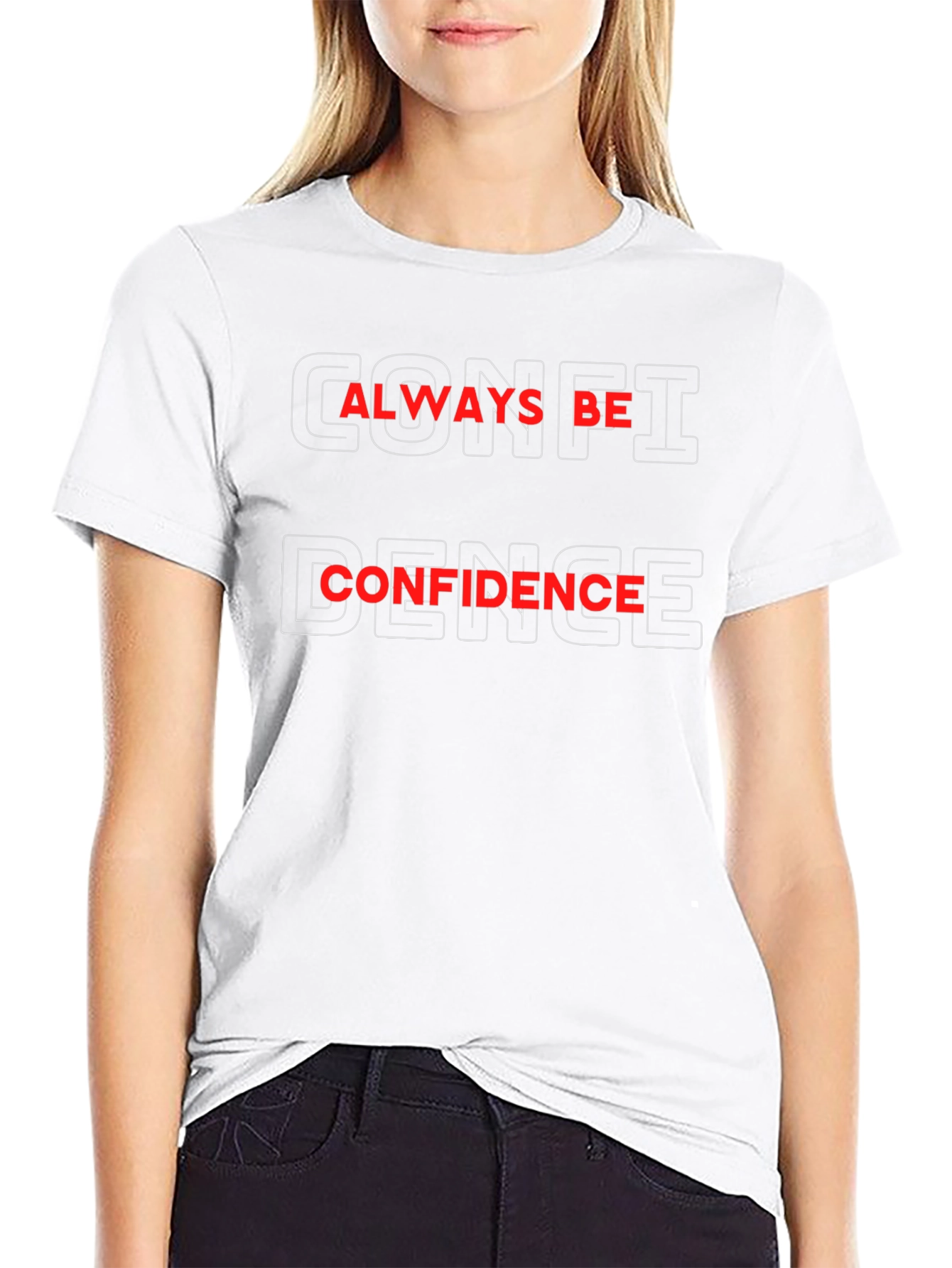 Always Be Confidence Graphic T-Shirt - Black Cotton Tee