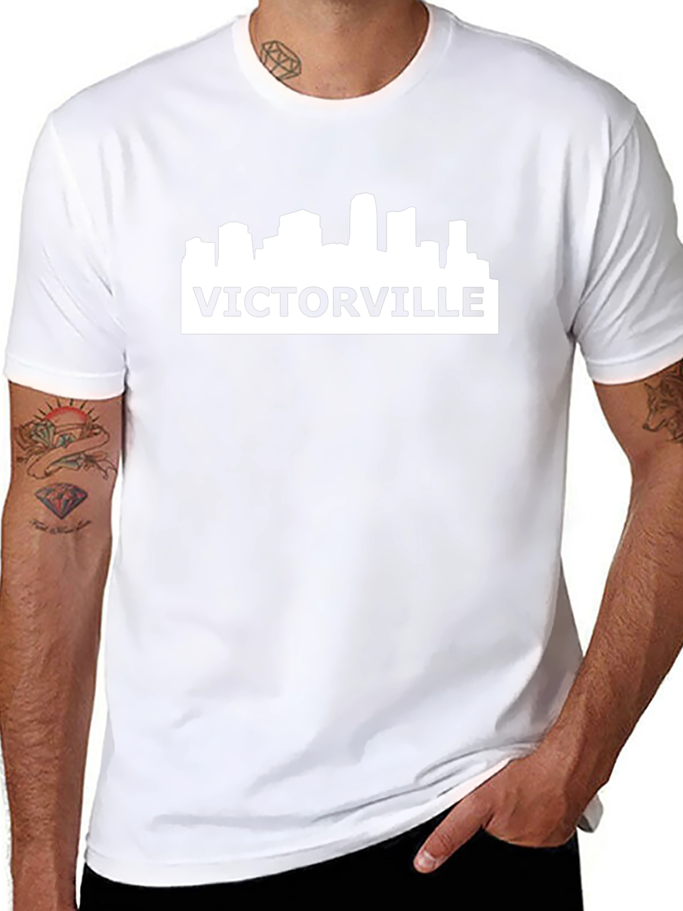 Victorville Skyline T-Shirt - Black Cotton Tee