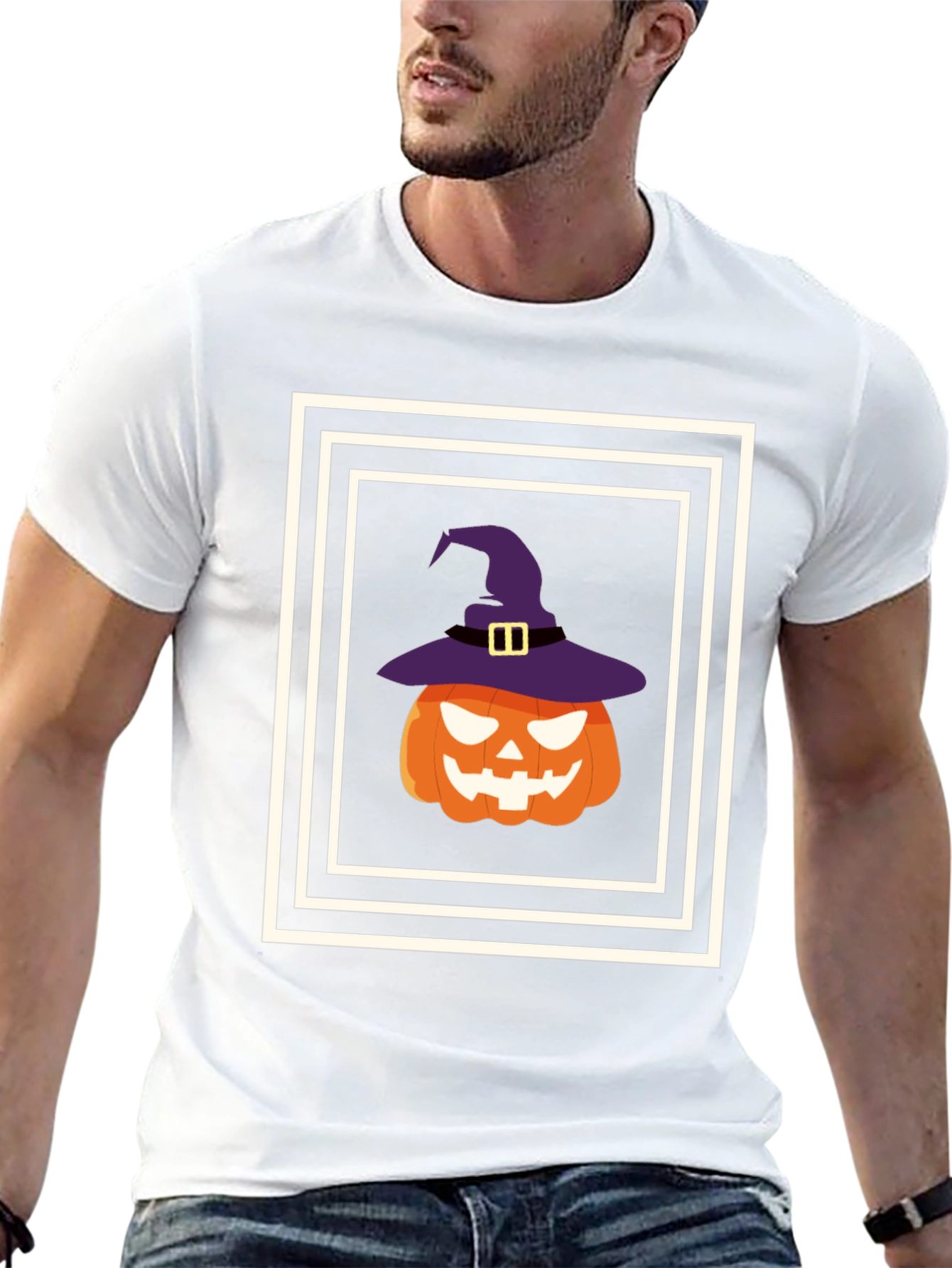 Halloween Pumpkin Witch Hat T-Shirt
