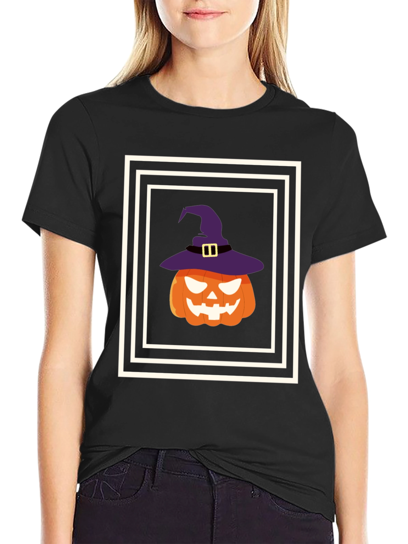 Halloween Pumpkin Witch Hat T-Shirt