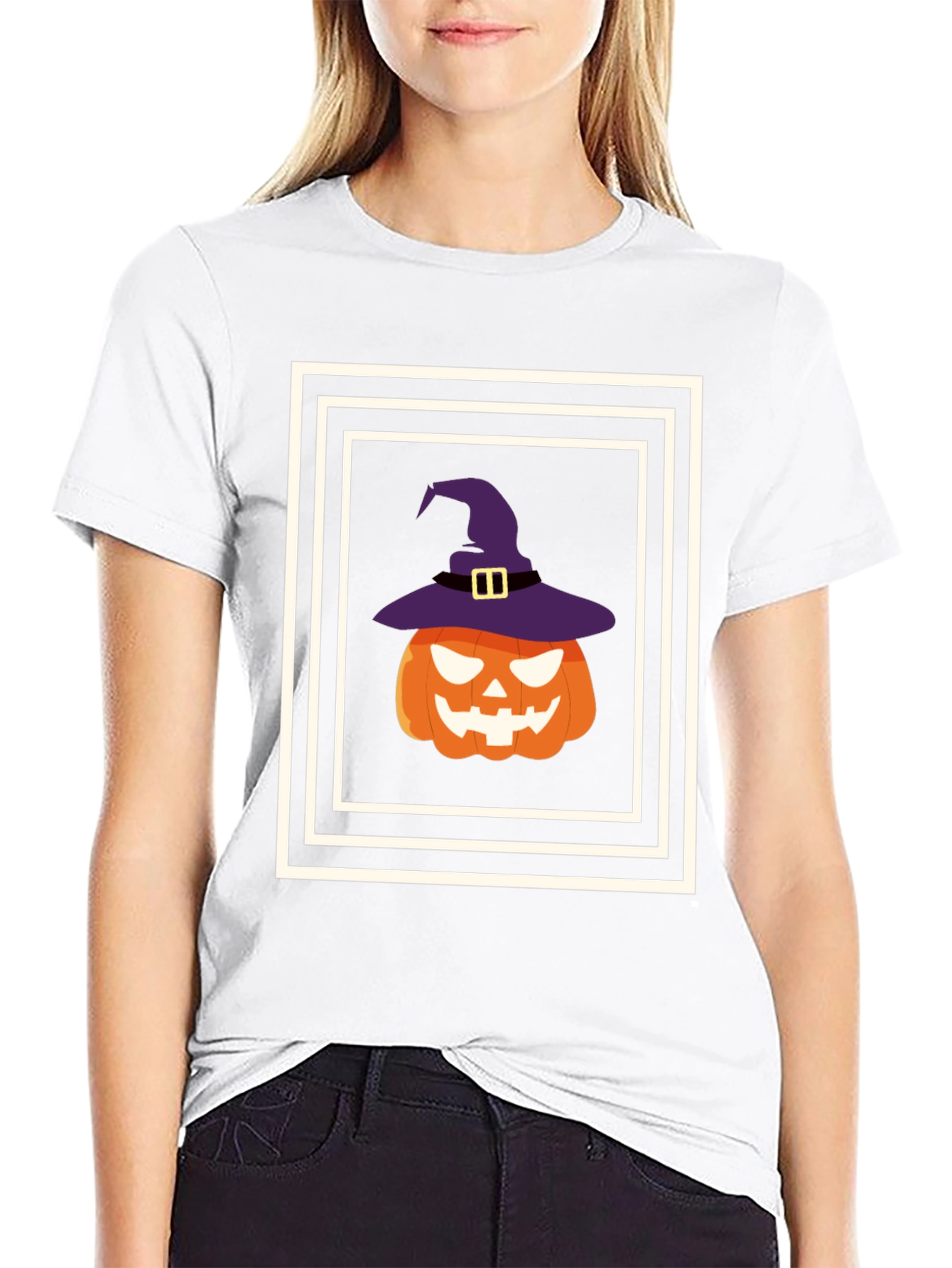 Halloween Pumpkin Witch Hat T-Shirt