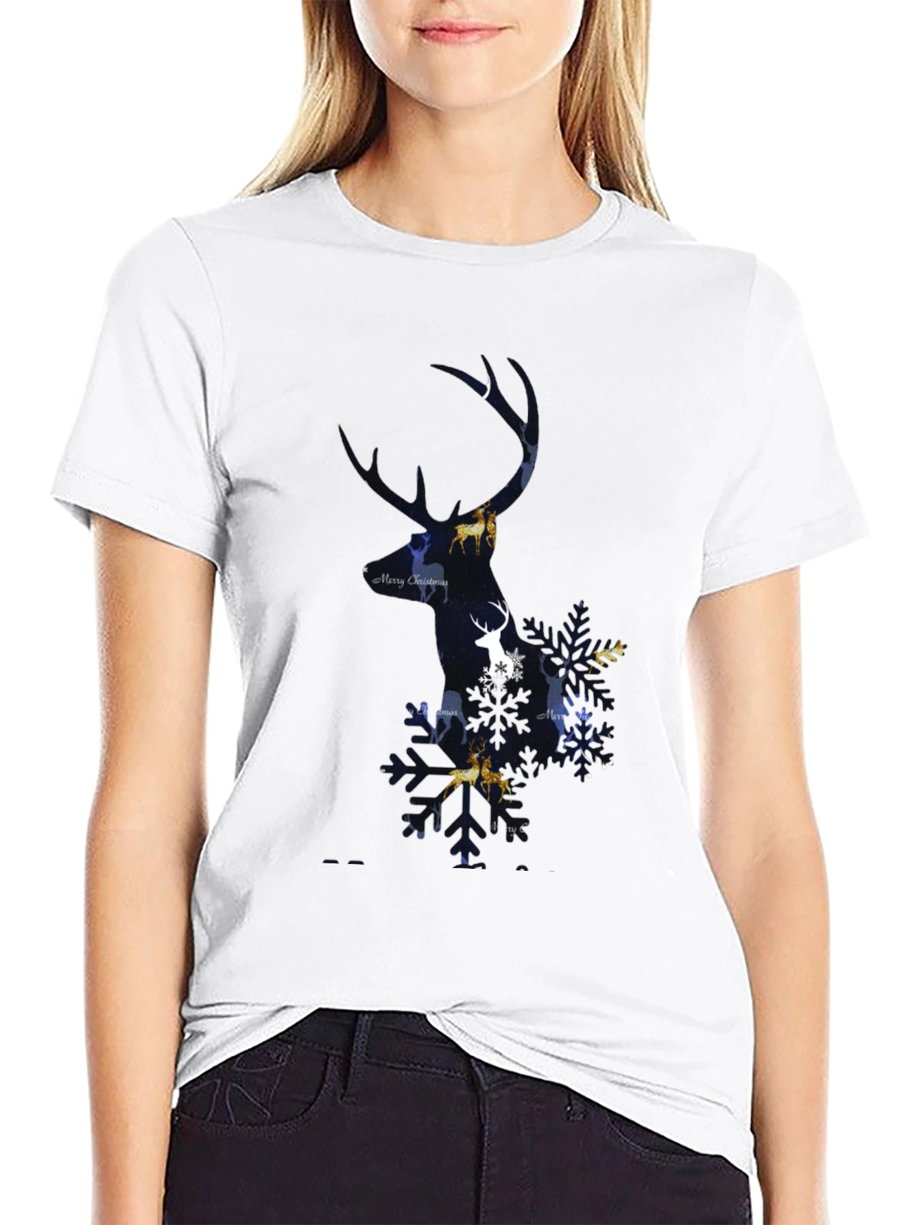 Christmas Deer Silhouette T-Shirt