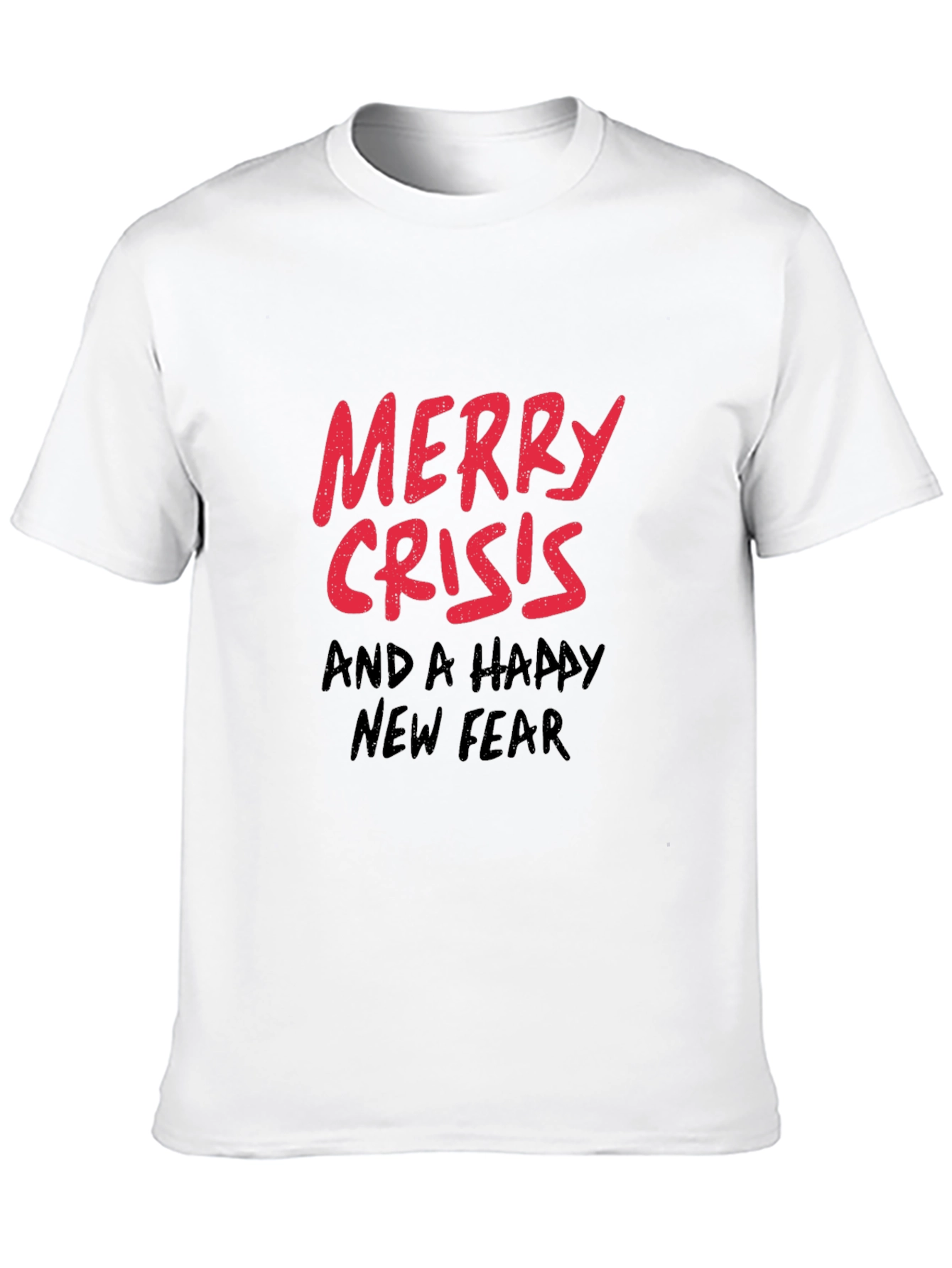 Merry Crisis T-Shirt - Black Holiday Humor Tee