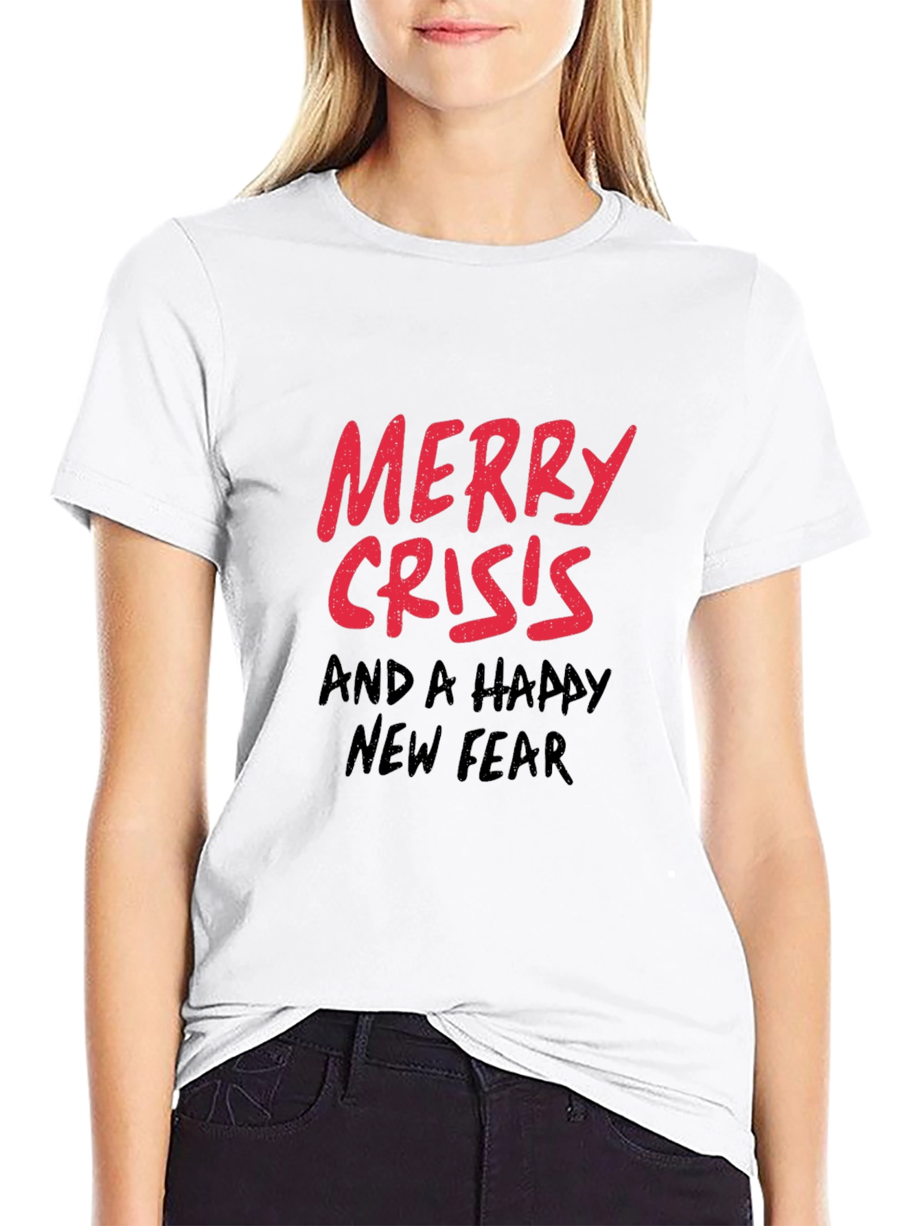 Merry Crisis T-Shirt - Black Holiday Humor Tee