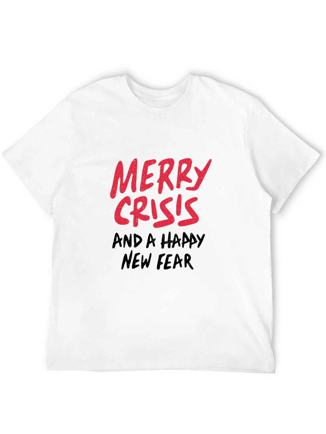Merry Crisis T-Shirt - Black Holiday Humor Tee