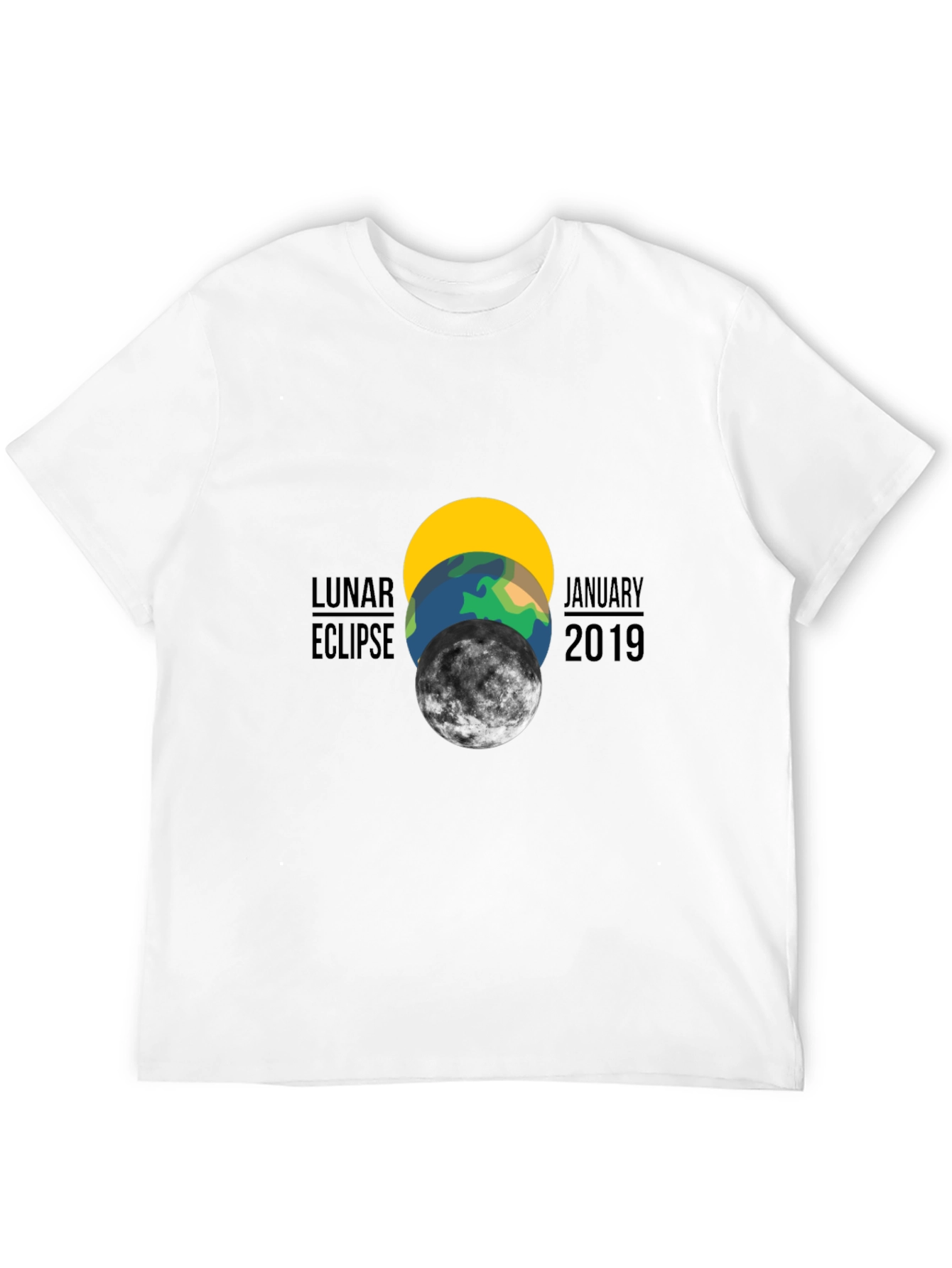 Lunar Eclipse January 2019 Black Graphic T-Shirt
