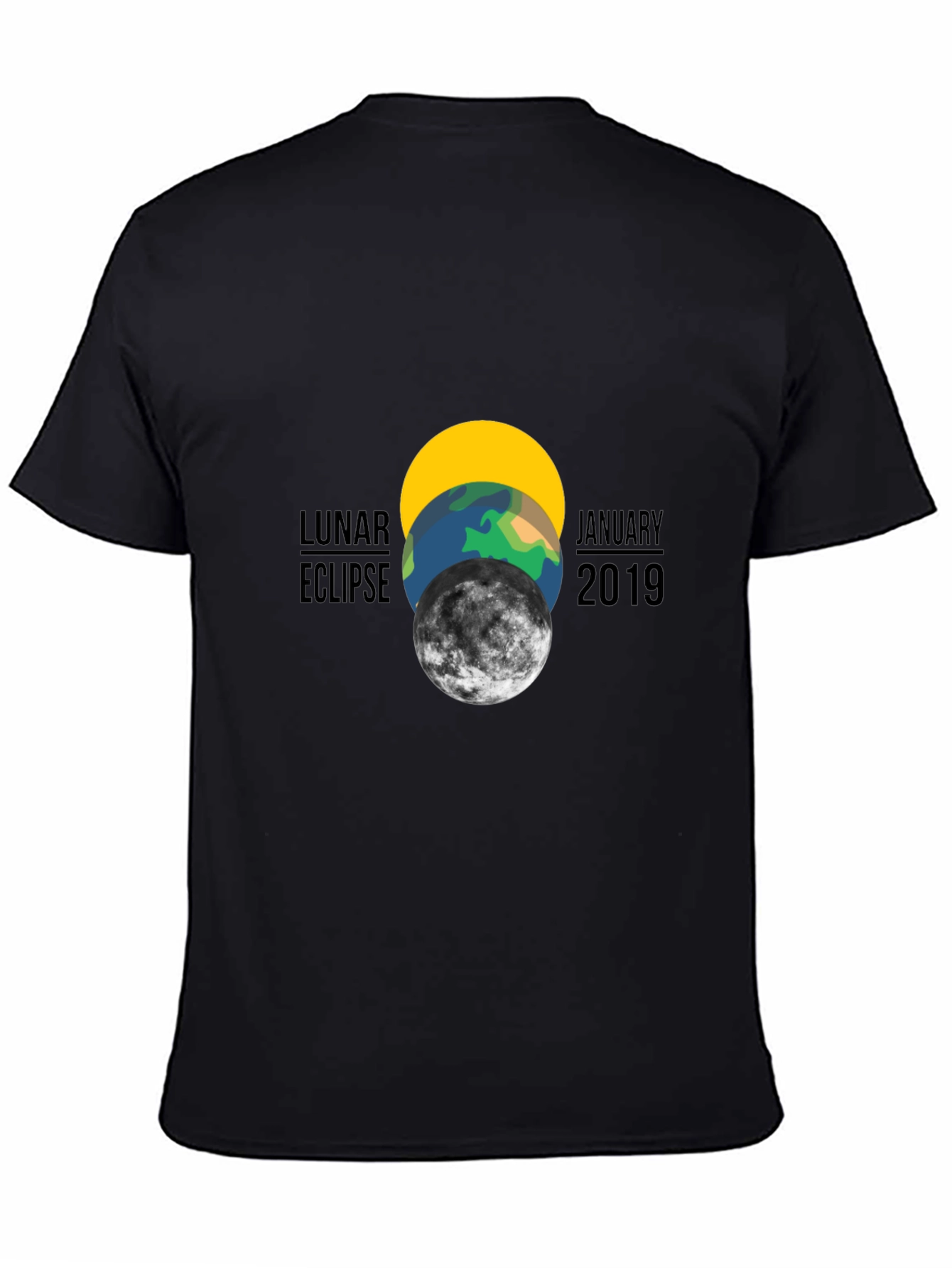 Lunar Eclipse January 2019 Black Graphic T-Shirt