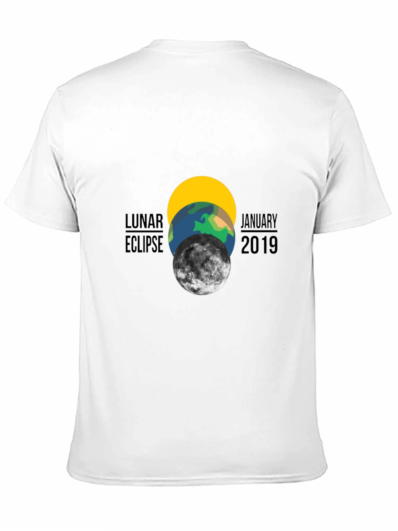 Lunar Eclipse January 2019 Black Graphic T-Shirt