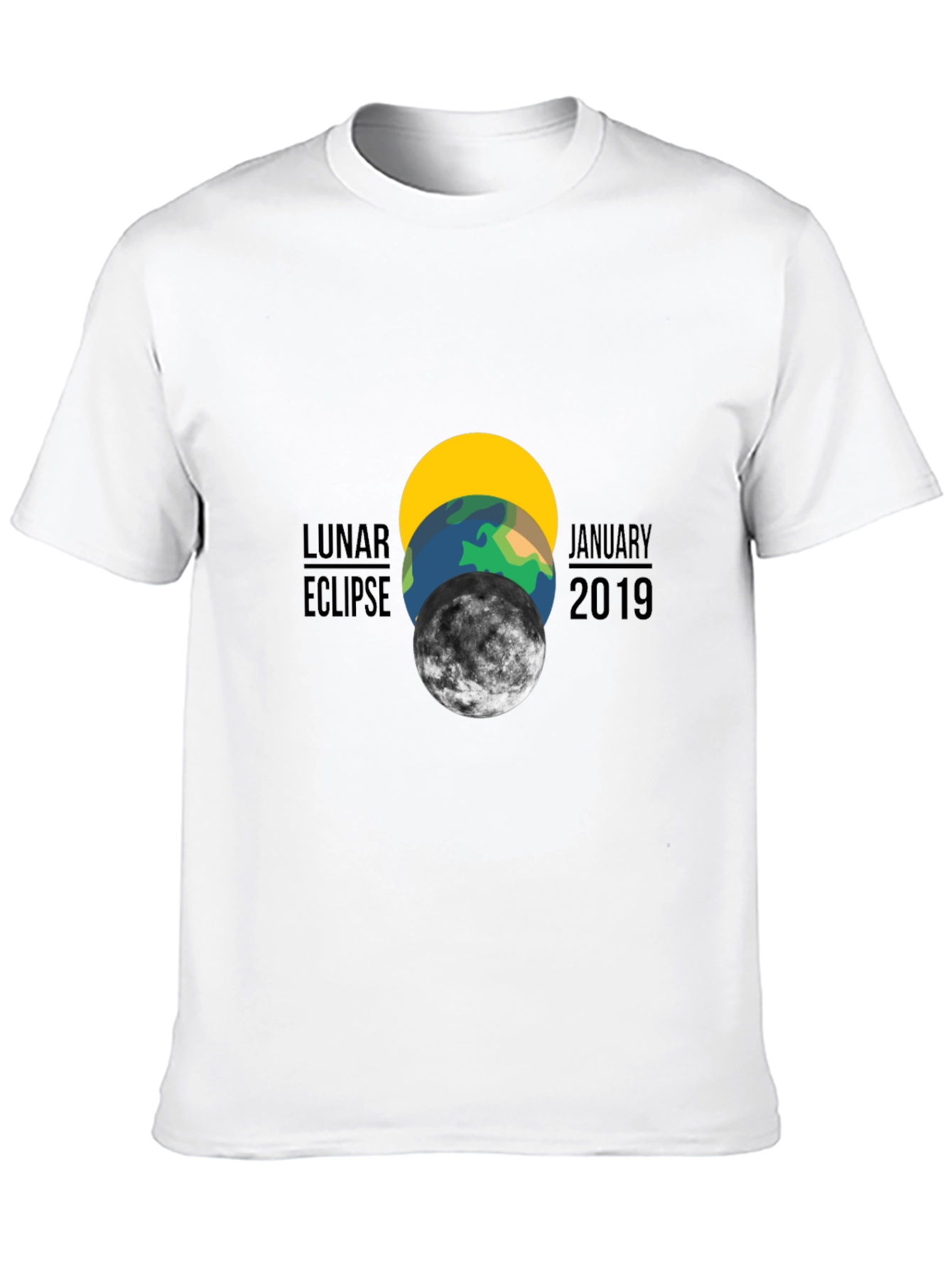 Lunar Eclipse January 2019 Black Graphic T-Shirt