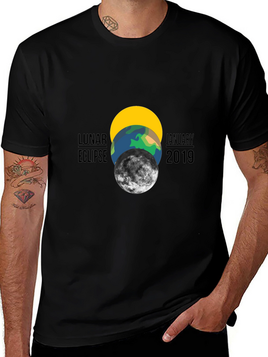 Lunar Eclipse January 2019 Black Graphic T-Shirt