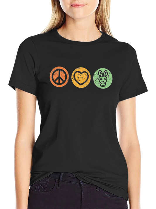 Peace Love Donkey Graphic T-Shirt