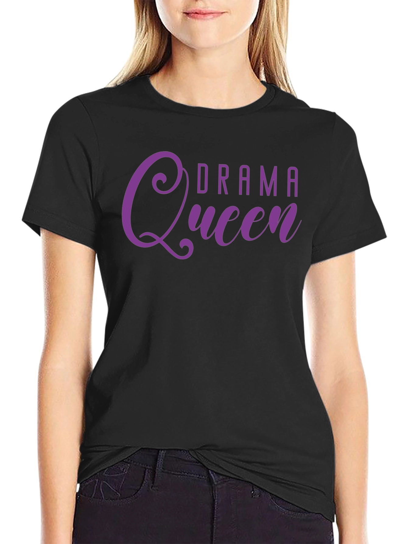 Drama Queen Tee - Black Cotton Shirt