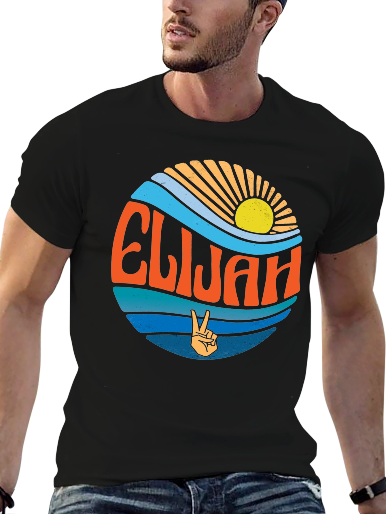 Elijah Retro Wave T-Shirt - Peace & Sun