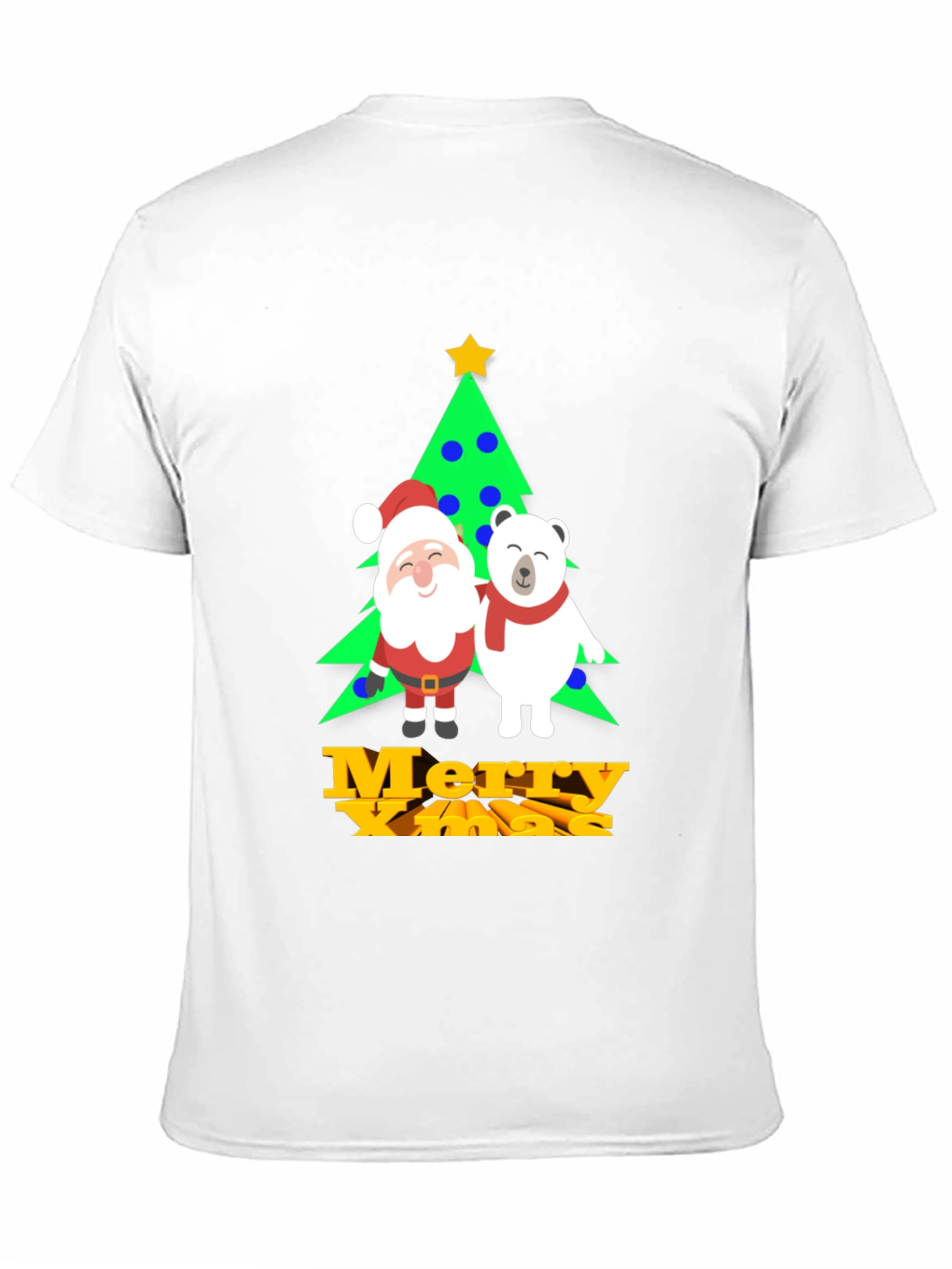 Festive Christmas Graphic Tee: Santa & Polar Bear