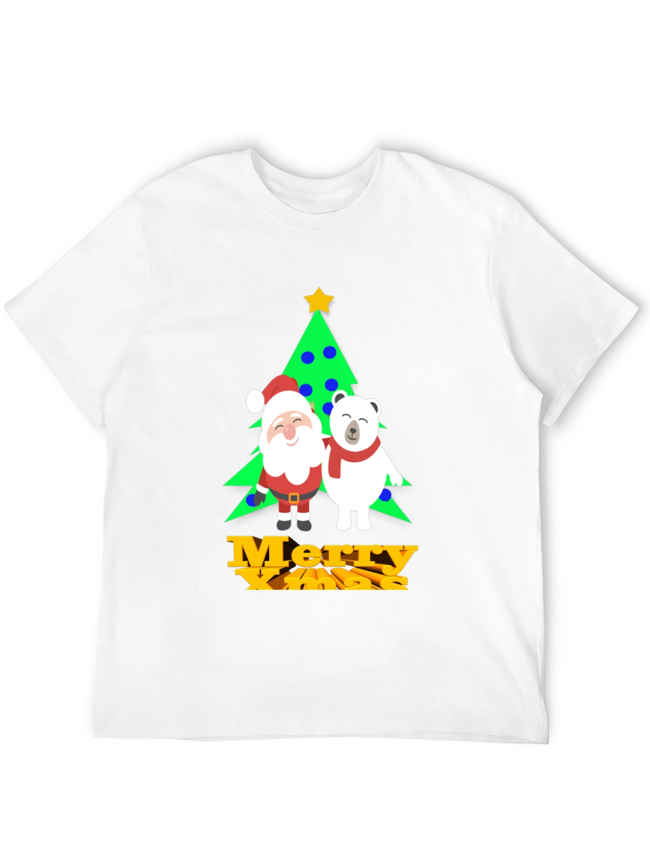 Festive Christmas Graphic Tee: Santa & Polar Bear