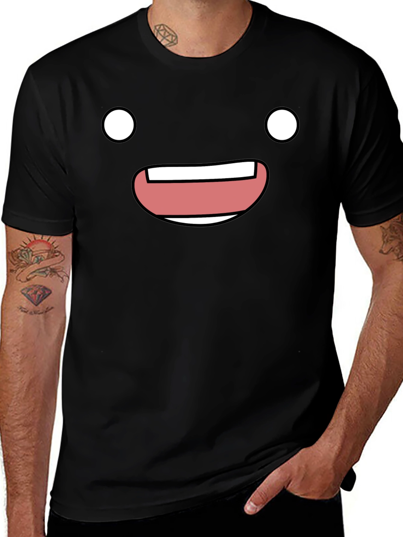 Happy Face Graphic Tee - Soft Cotton Comfort