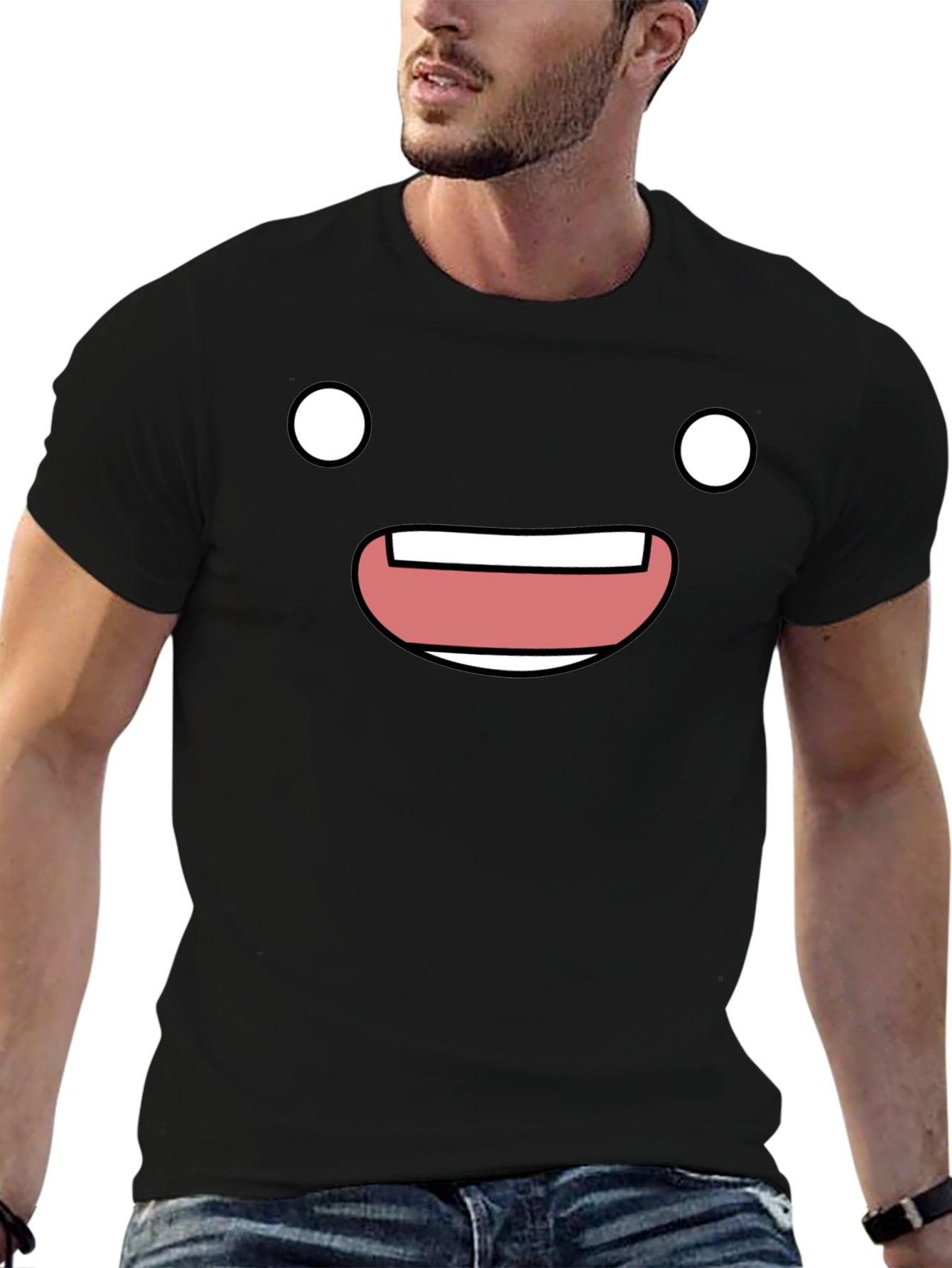 Happy Face Graphic Tee - Soft Cotton Comfort