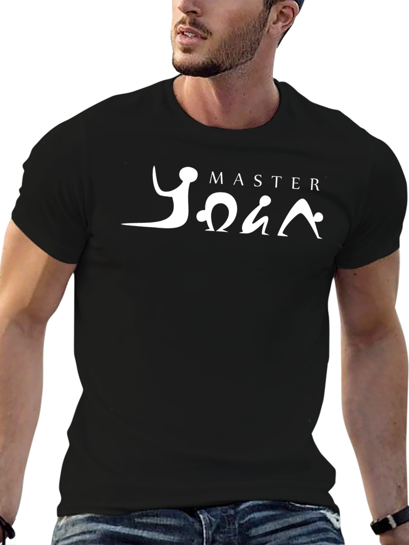Master Yoga Black T-Shirt Funny Graphic Tee
