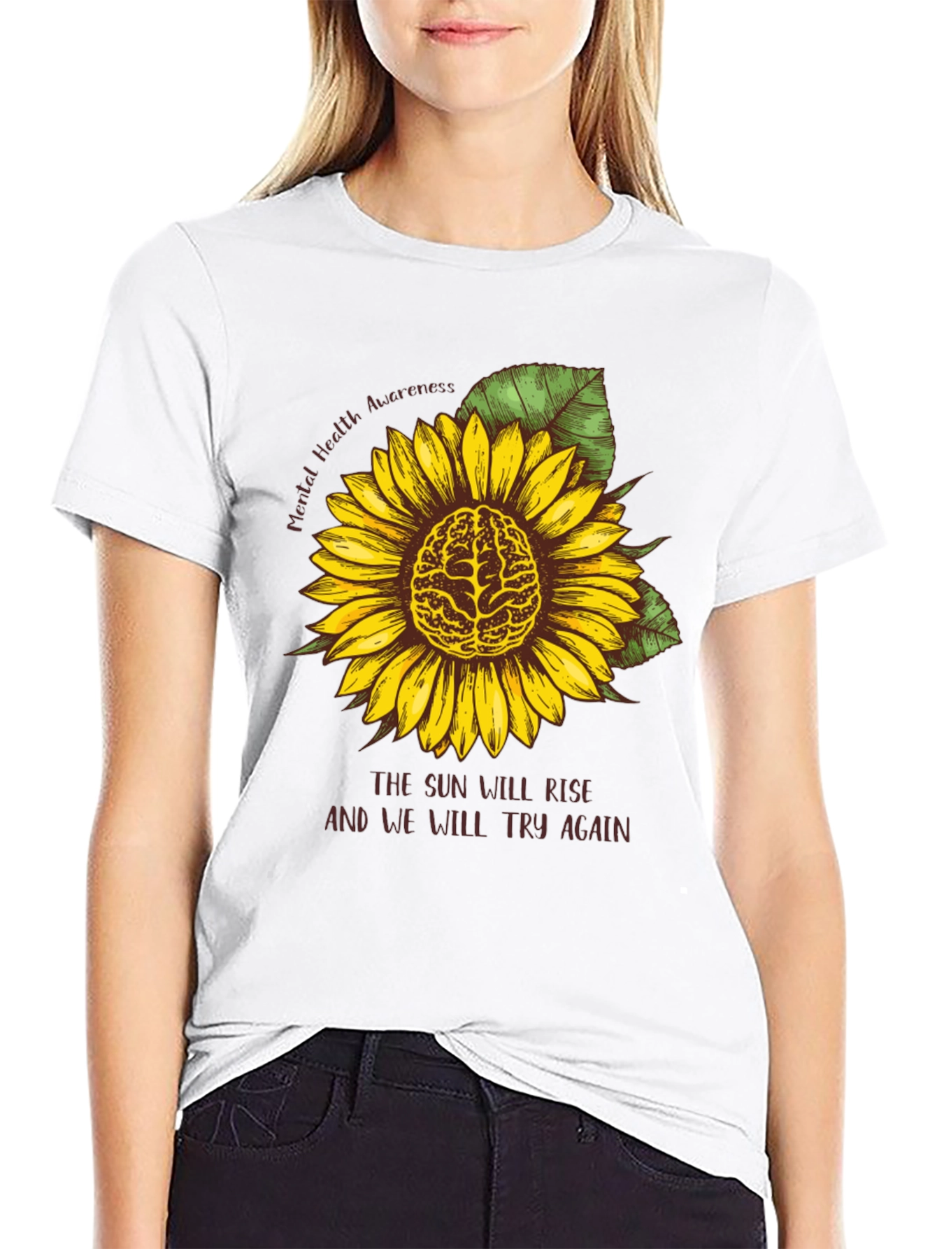 Mental Health Awareness Sunflower Tee
