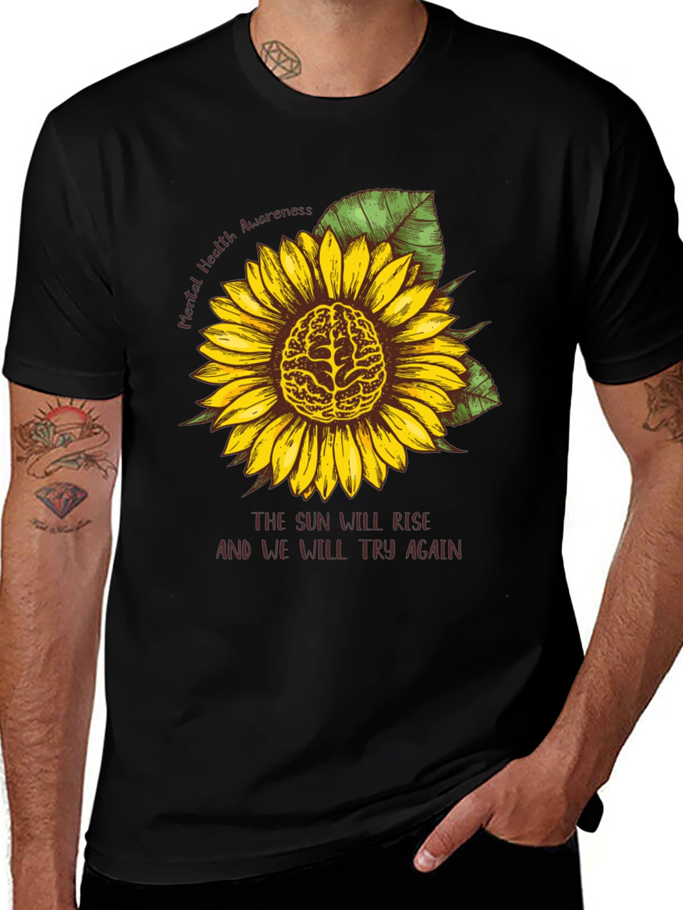 Mental Health Awareness Sunflower Tee