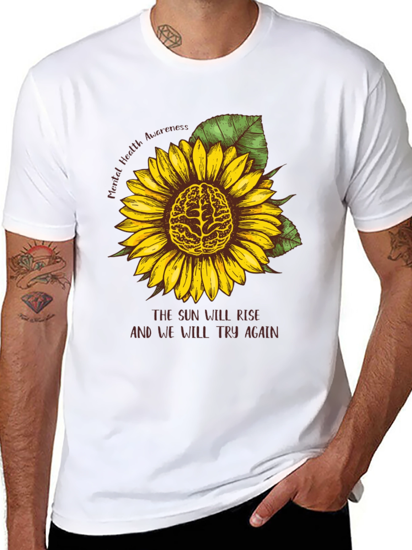 Mental Health Awareness Sunflower Tee