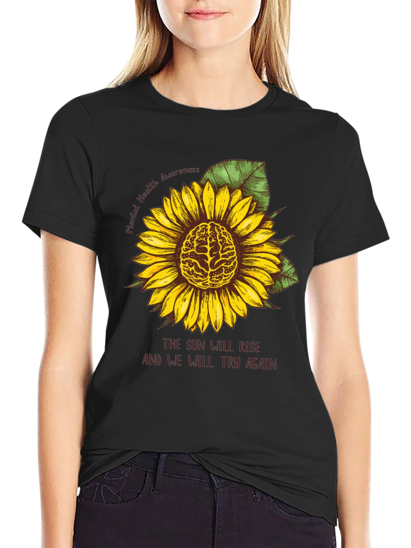 Mental Health Awareness Sunflower Tee