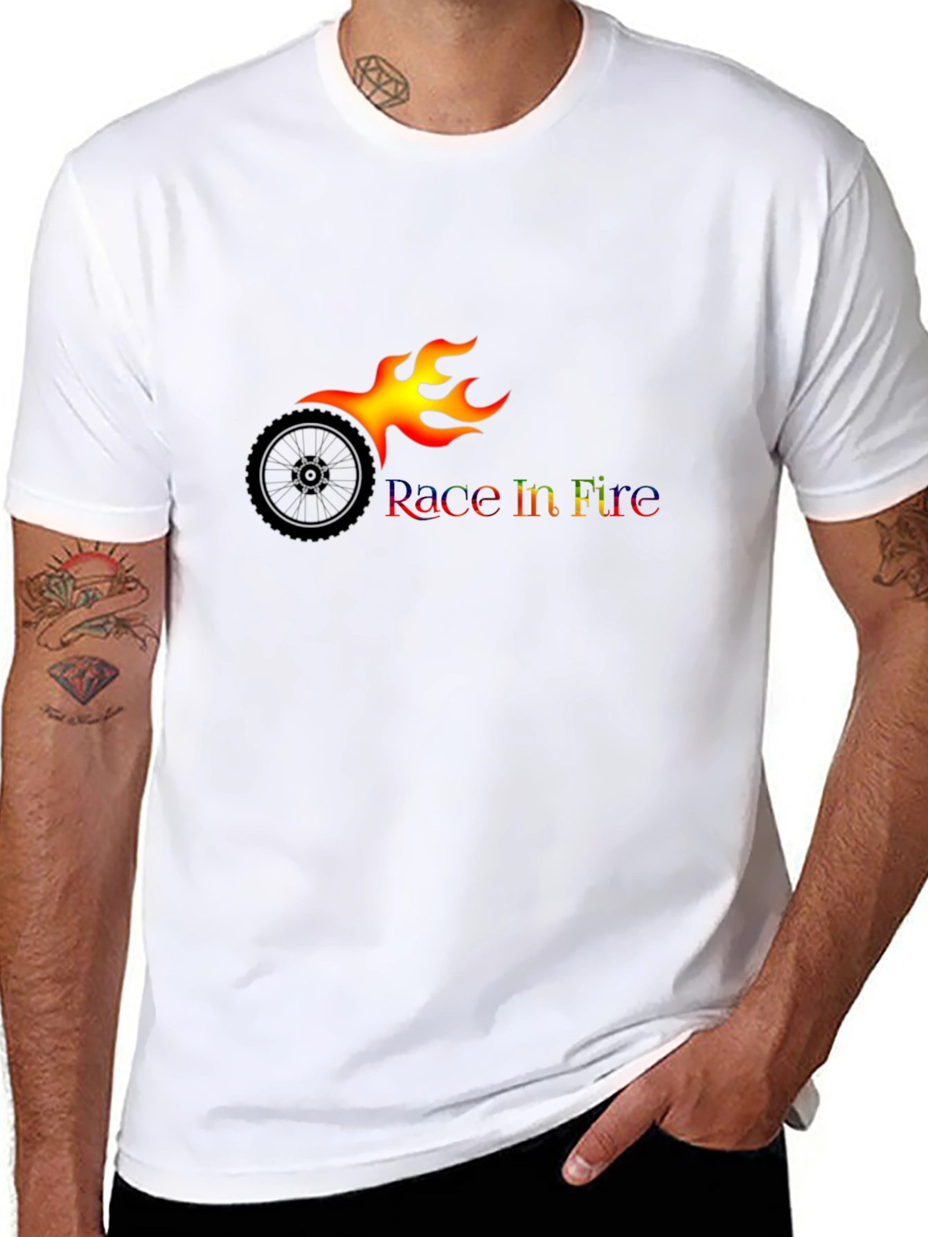 Race In Fire Black T-Shirt